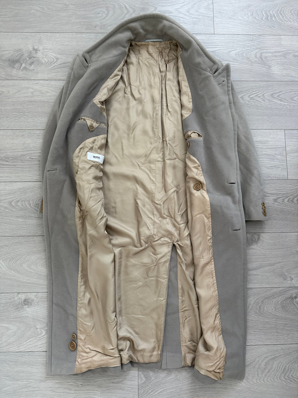 Hugo Boss 1980s 'Yamaha' Double-Breasted Wool Coat - Size M