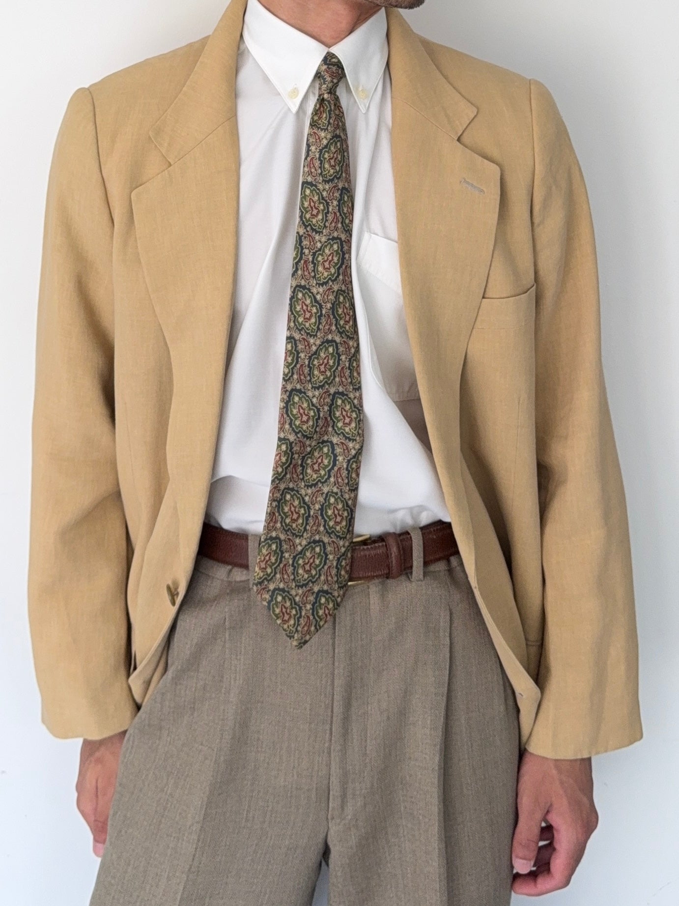 Christian Dior 1980s Linen 2B Sports Jacket Blazer - Size XL