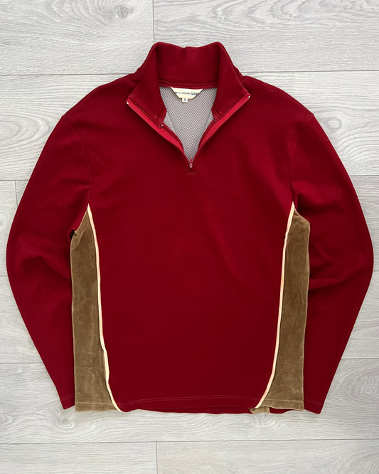 Comme Des Garcons SHIRT 2007 Technical Curve Panelled 1/4 Zip Top - Size M