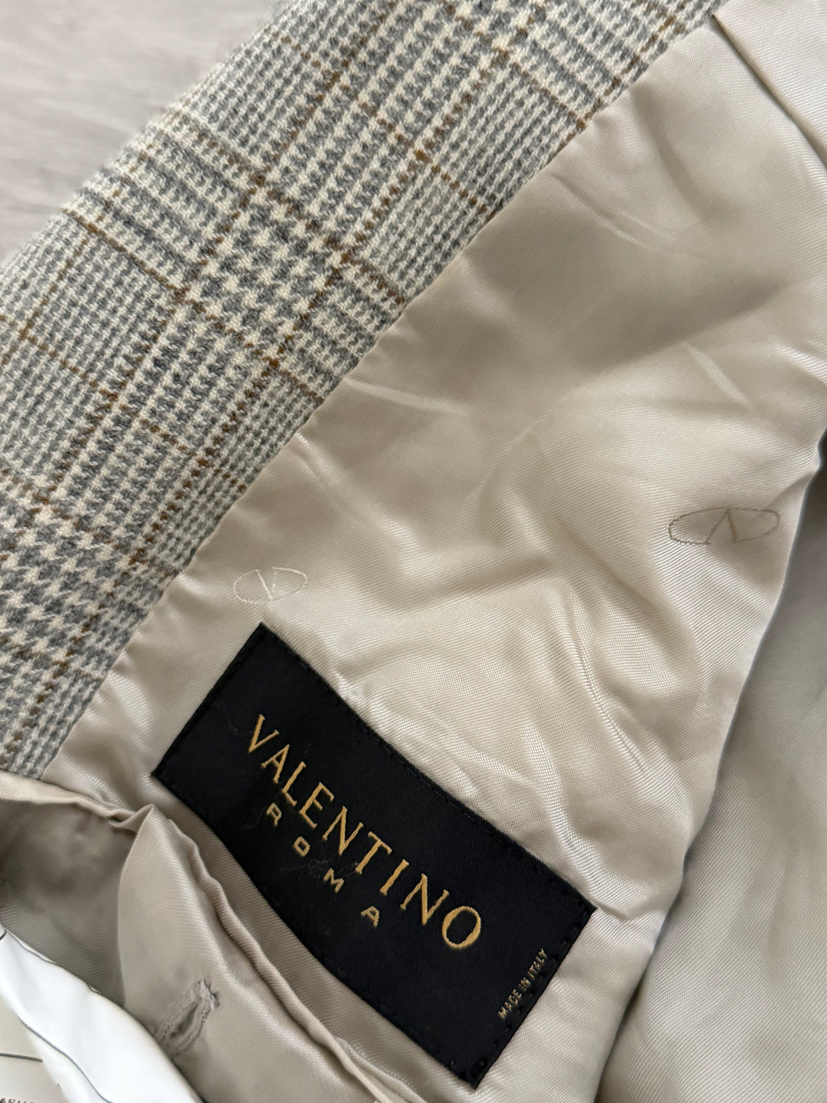 Valentino 1990s 2B Check Wool Sport Jacket Blazer - Size M