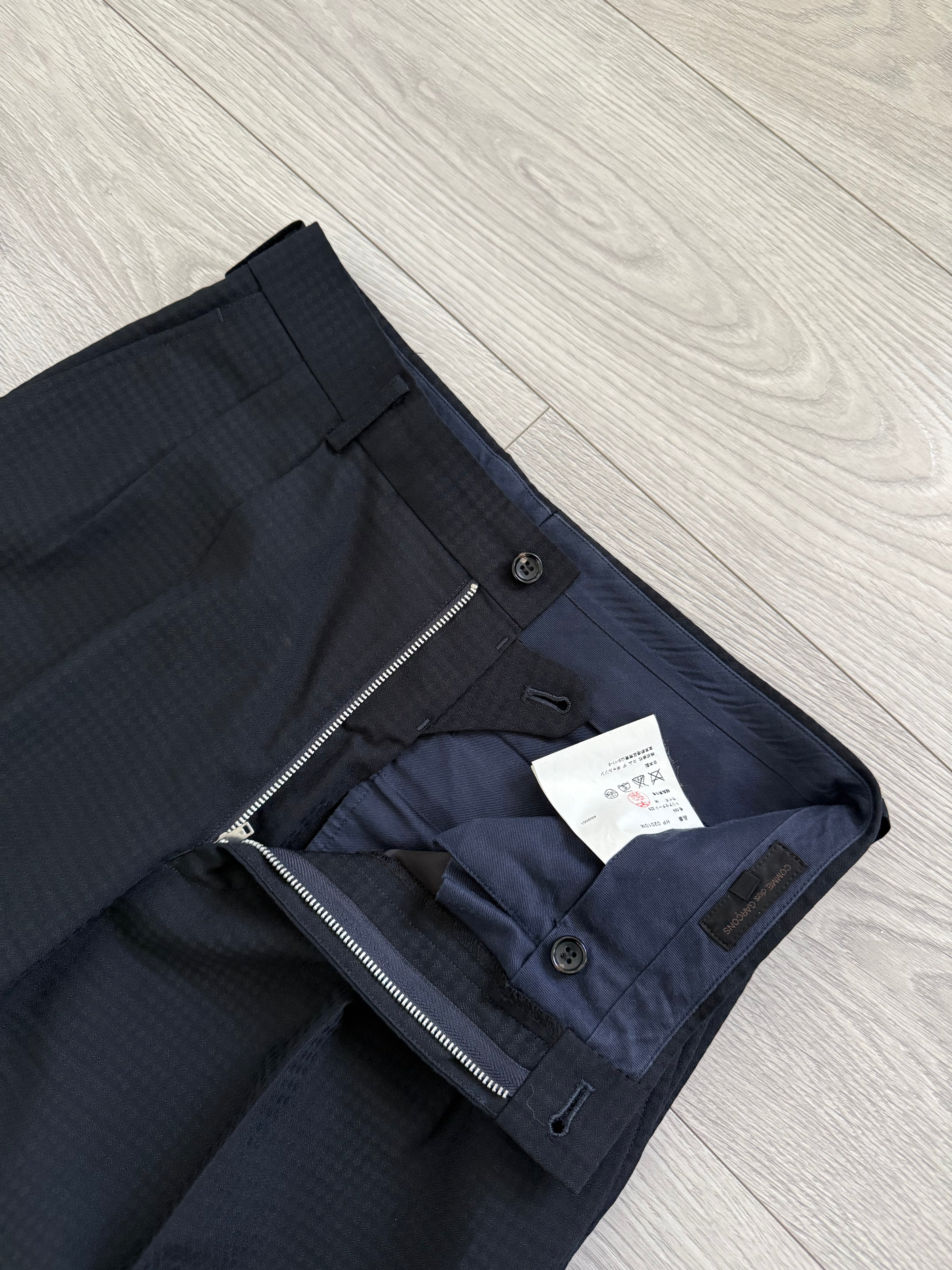 Comme Des Garcons Homme 2001 3B Navy Blue Pleated Wool Blend Suit - Size M Jacket / 30" Waist