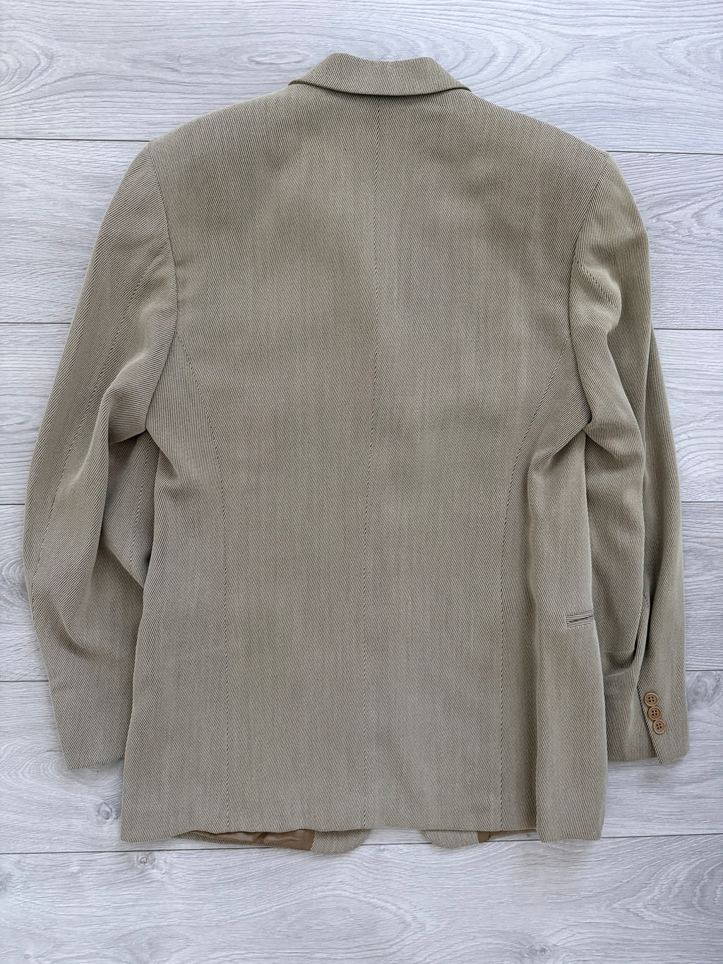 Emporio Armani 1990s Crepe Twill Weave 3B Double-Pleated Suit Sand Beige - Size M Jacket / 32" Waist