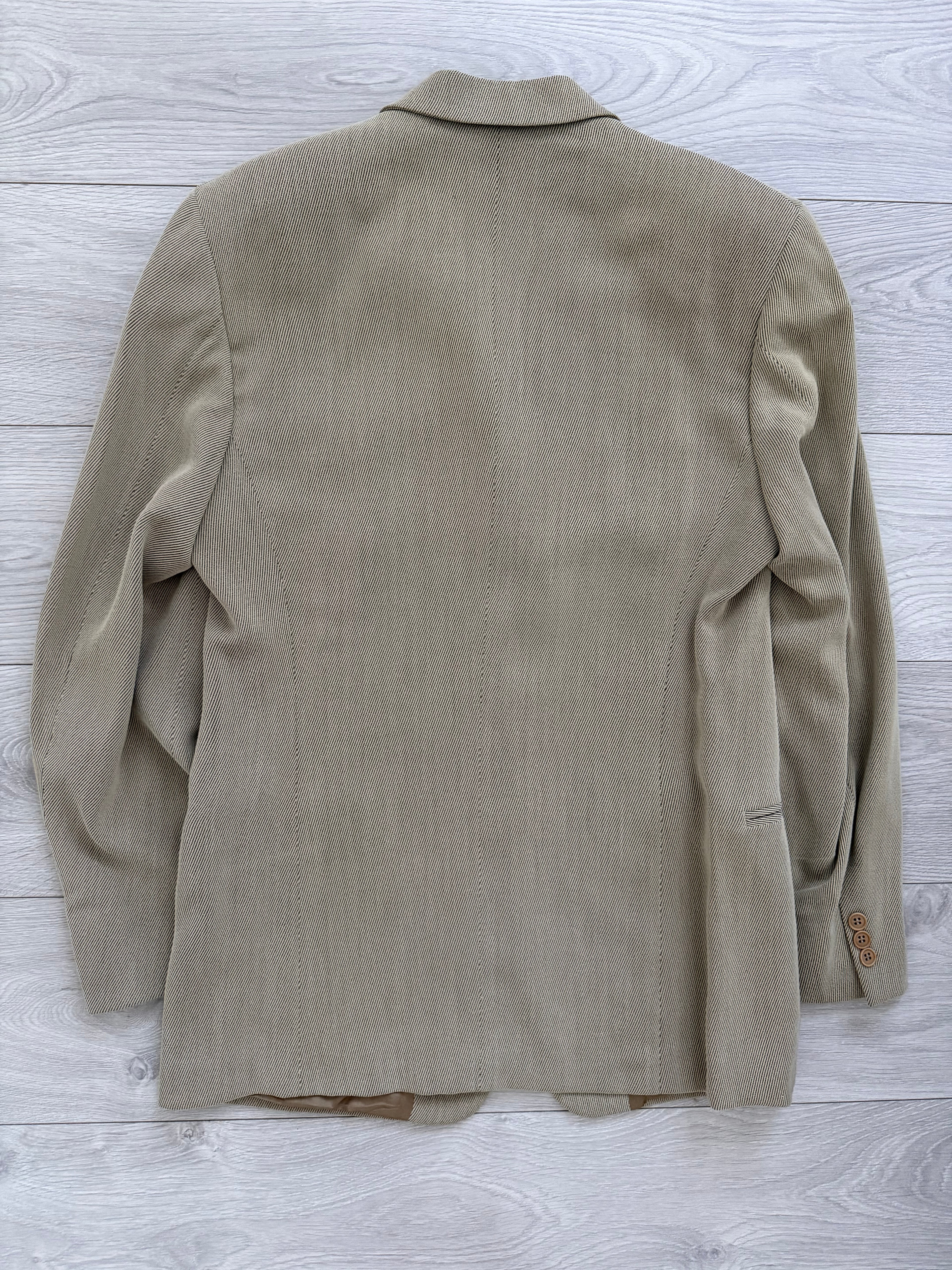 Emporio Armani 1990s Crepe Twill Weave 3B Double-Pleated Suit Sand Beige - Size M Jacket / 32" Waist
