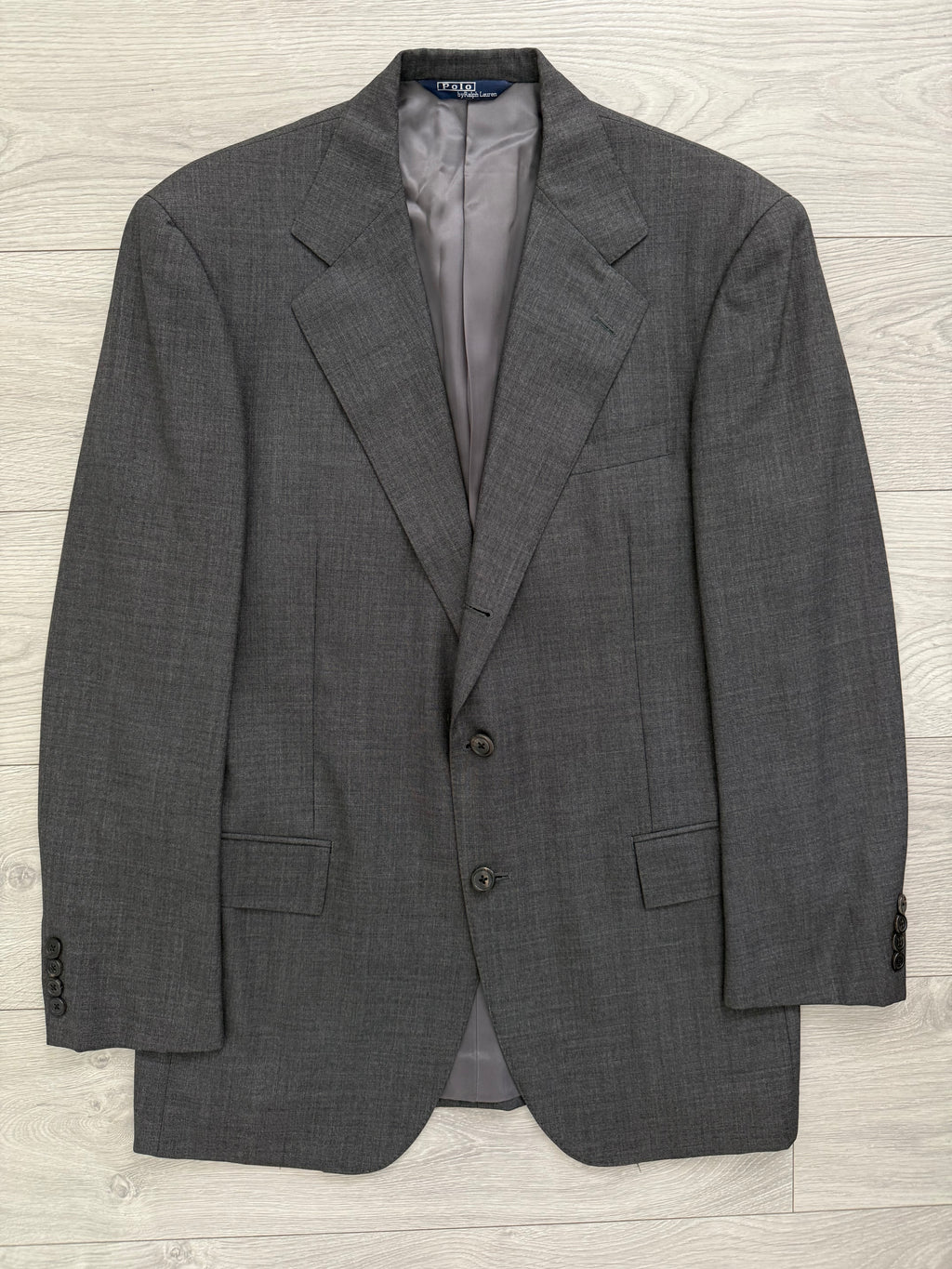 Ralph Lauren 1990s 2B Wool Grey Double-Pleated Suit - Size M Jacket / 32" Waist