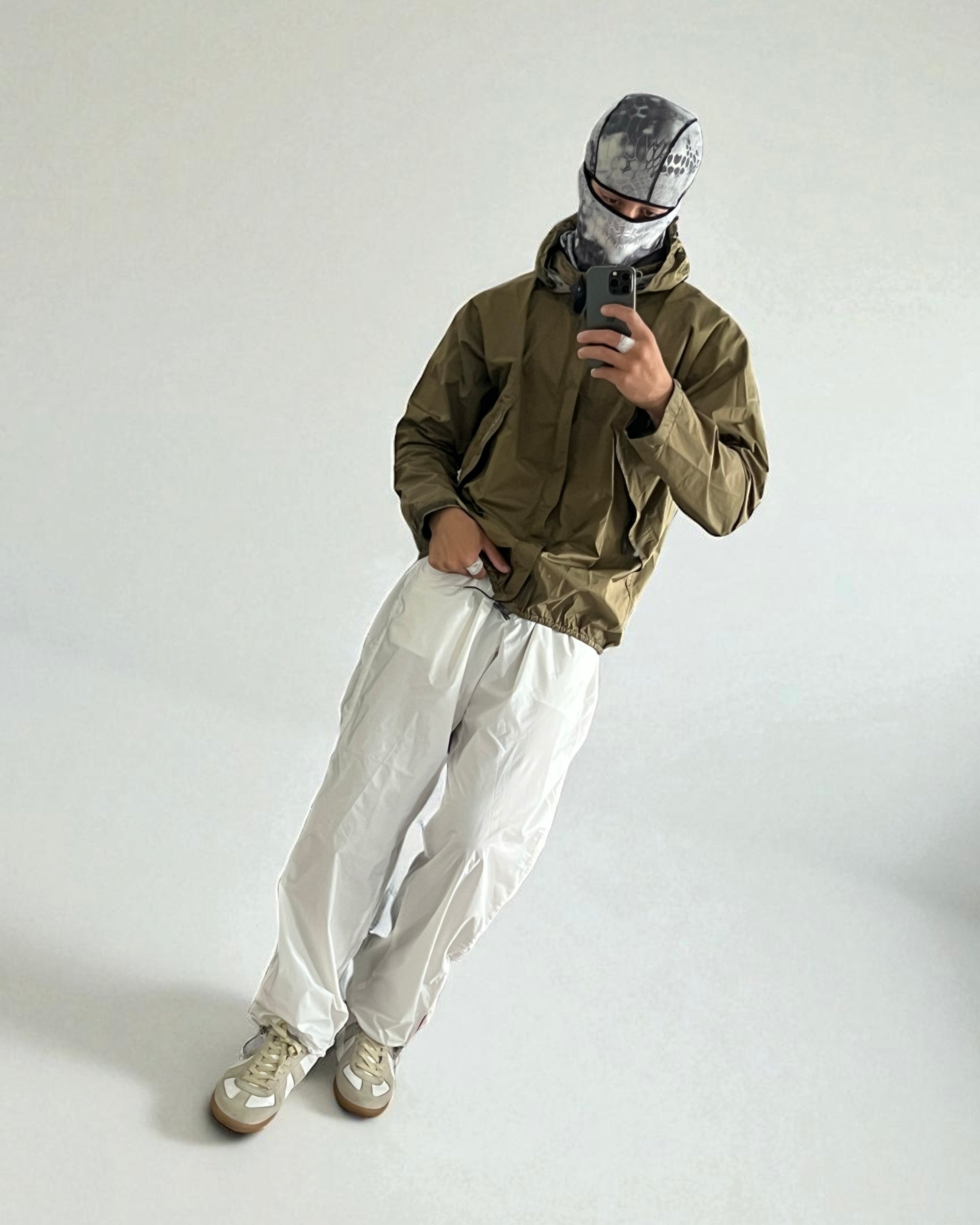 Prada Sport SS2002 Technical Baggy Nylon Bungee Hem Red Tab Pants - Size M