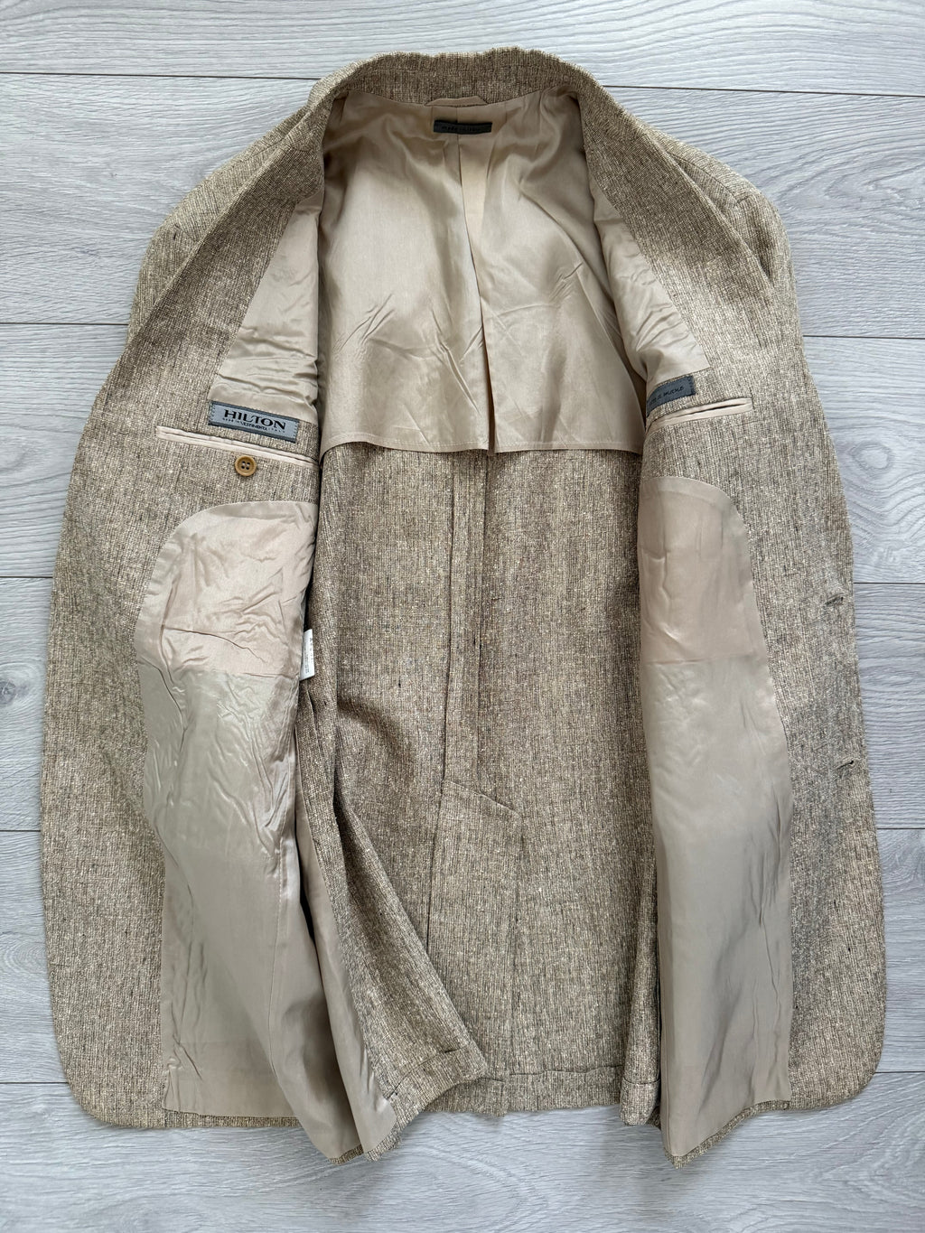 Hilton Armani 1990s Linen Silk 2B Handmade Sports Jacket Blazer - Size L