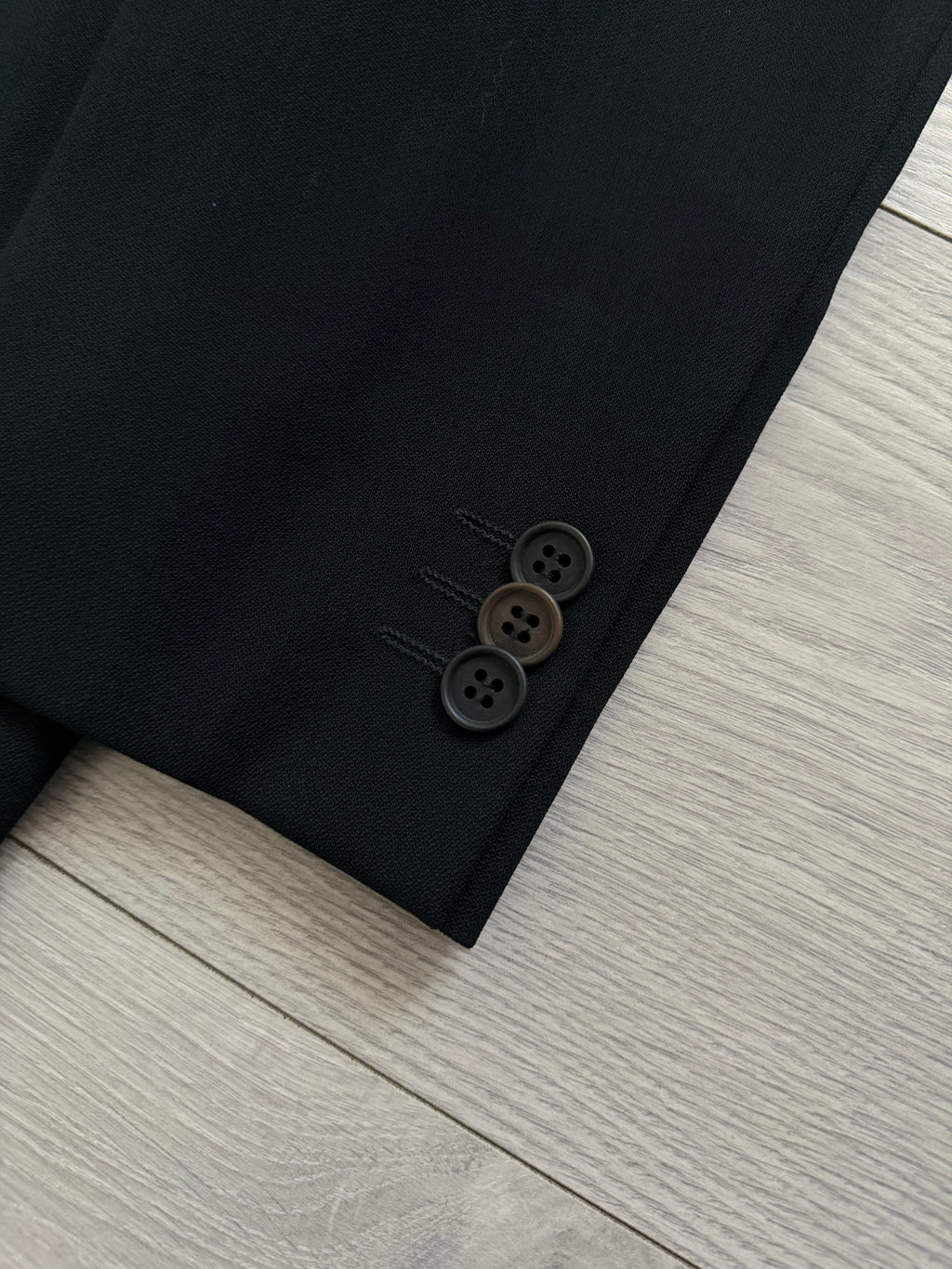 Emporio Armani 1990s 3B Black Draped Wool Suit - Size L Jacket / 34" Waist