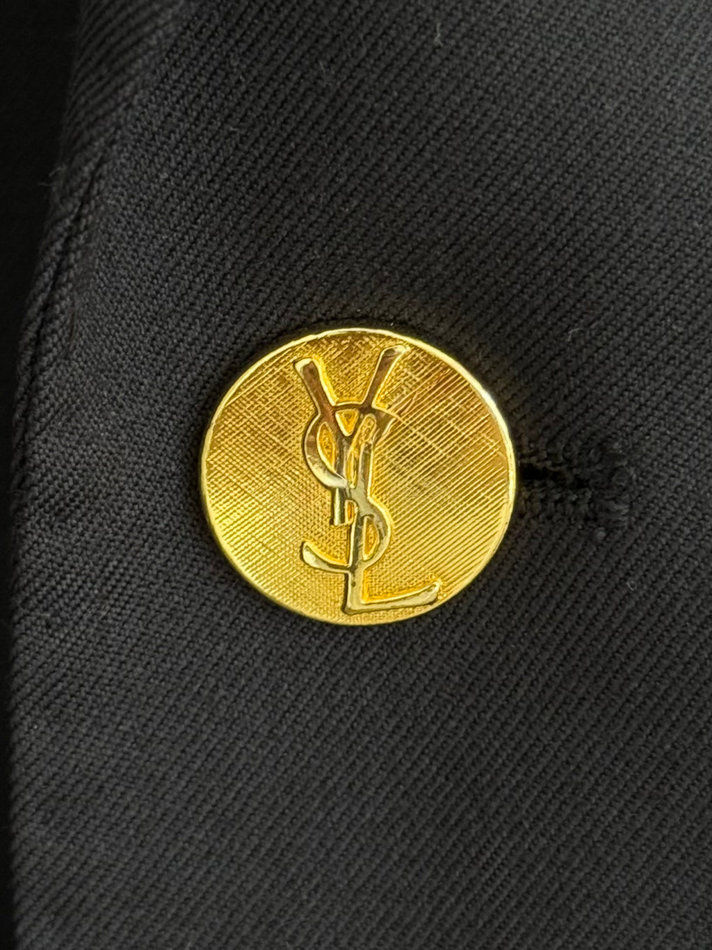 Yves Saint Laurent 1980s Metal Button 2B Wool Sport Jacket Blazer Navy Blue - Size M