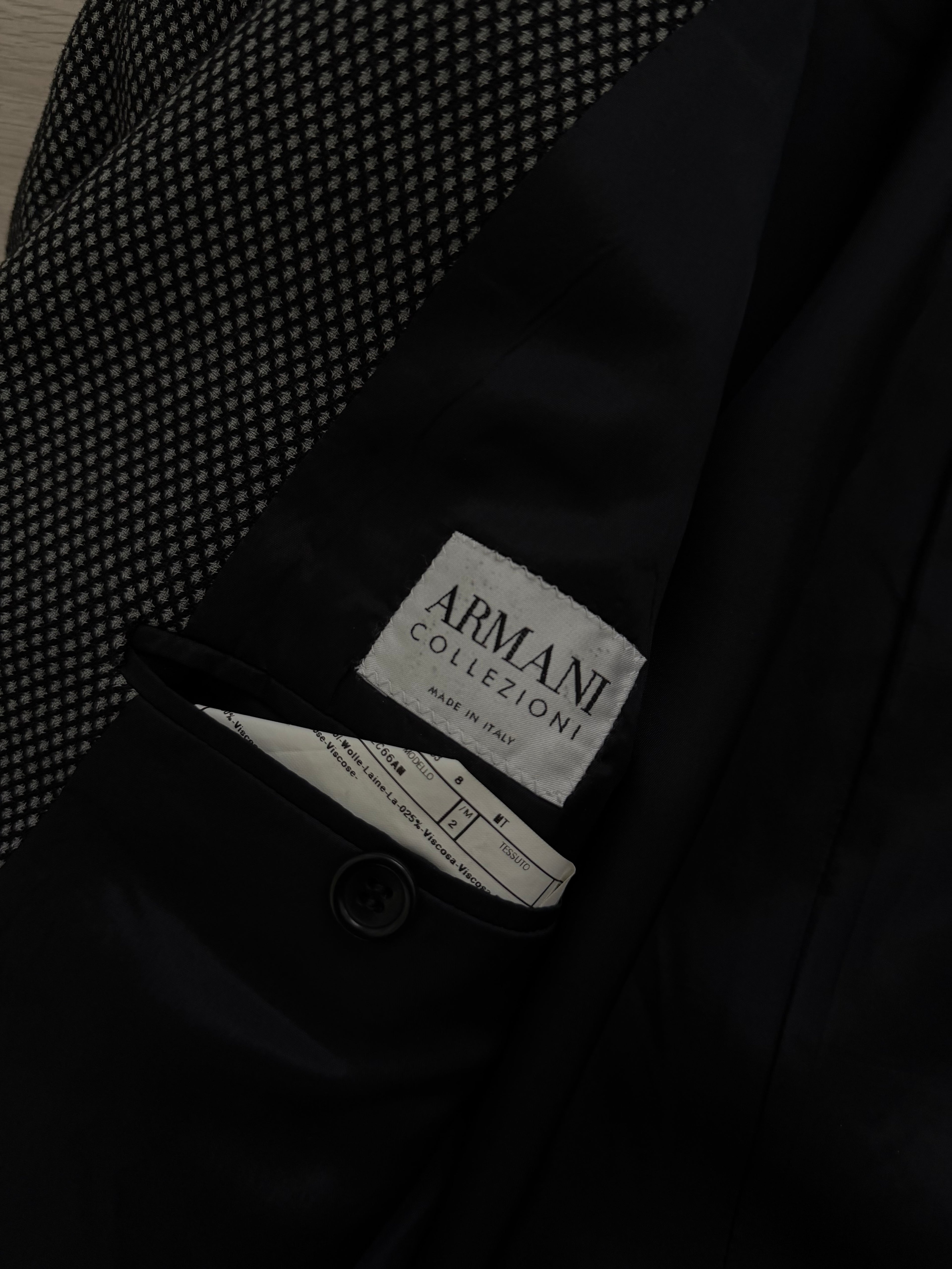 Armani 1990s 3B Textured Pleated Wool Suit  - Size M Jacket / 32" Waist