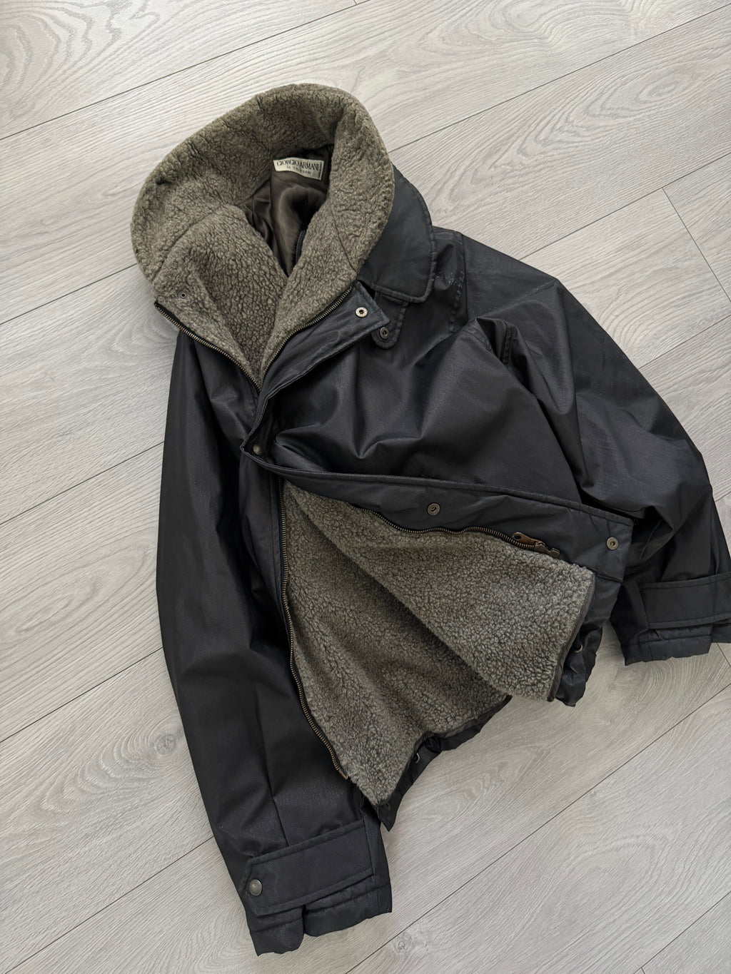 Giorgio Armani 1980s Wool Lined Military Jacket - Size L