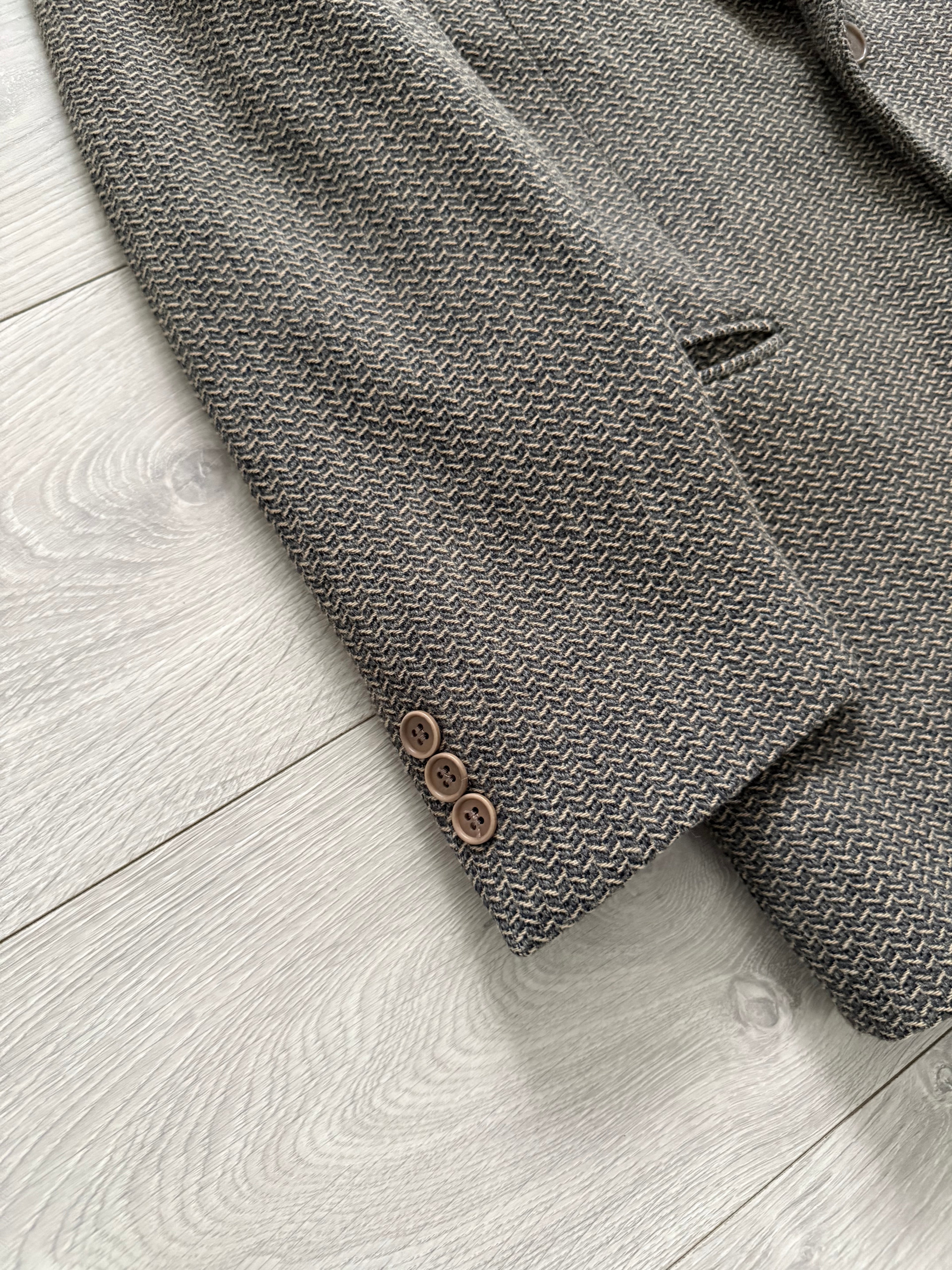 Emporio Armani SS1998 Micro-Herringbone Weave Sports Blazer Jacket - Size S