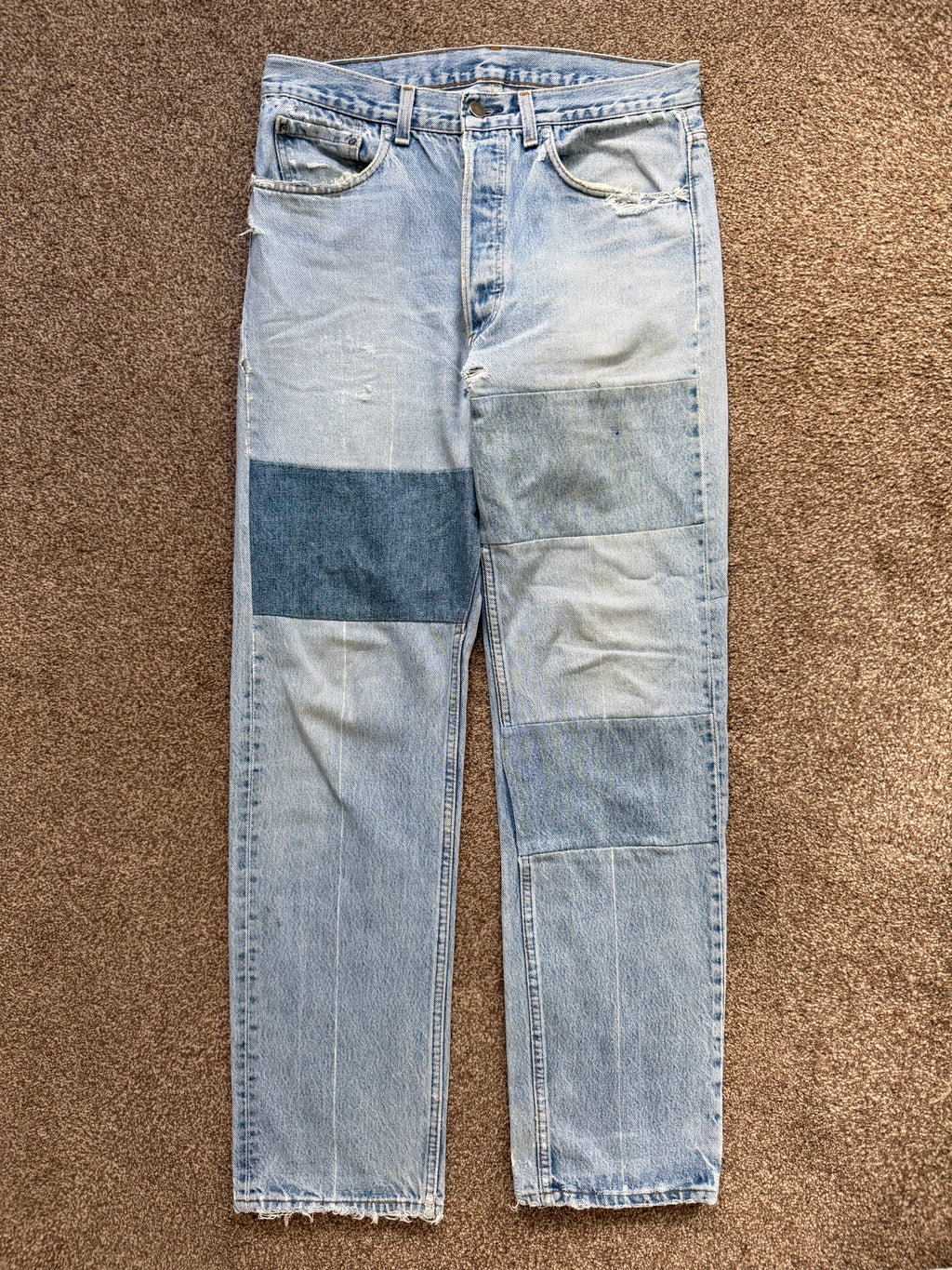 Maison Martin Margiela Artisanal Line (0)(10) AW1999 Re-Worked Panelled Denim Jeans - Size 32" Waist
