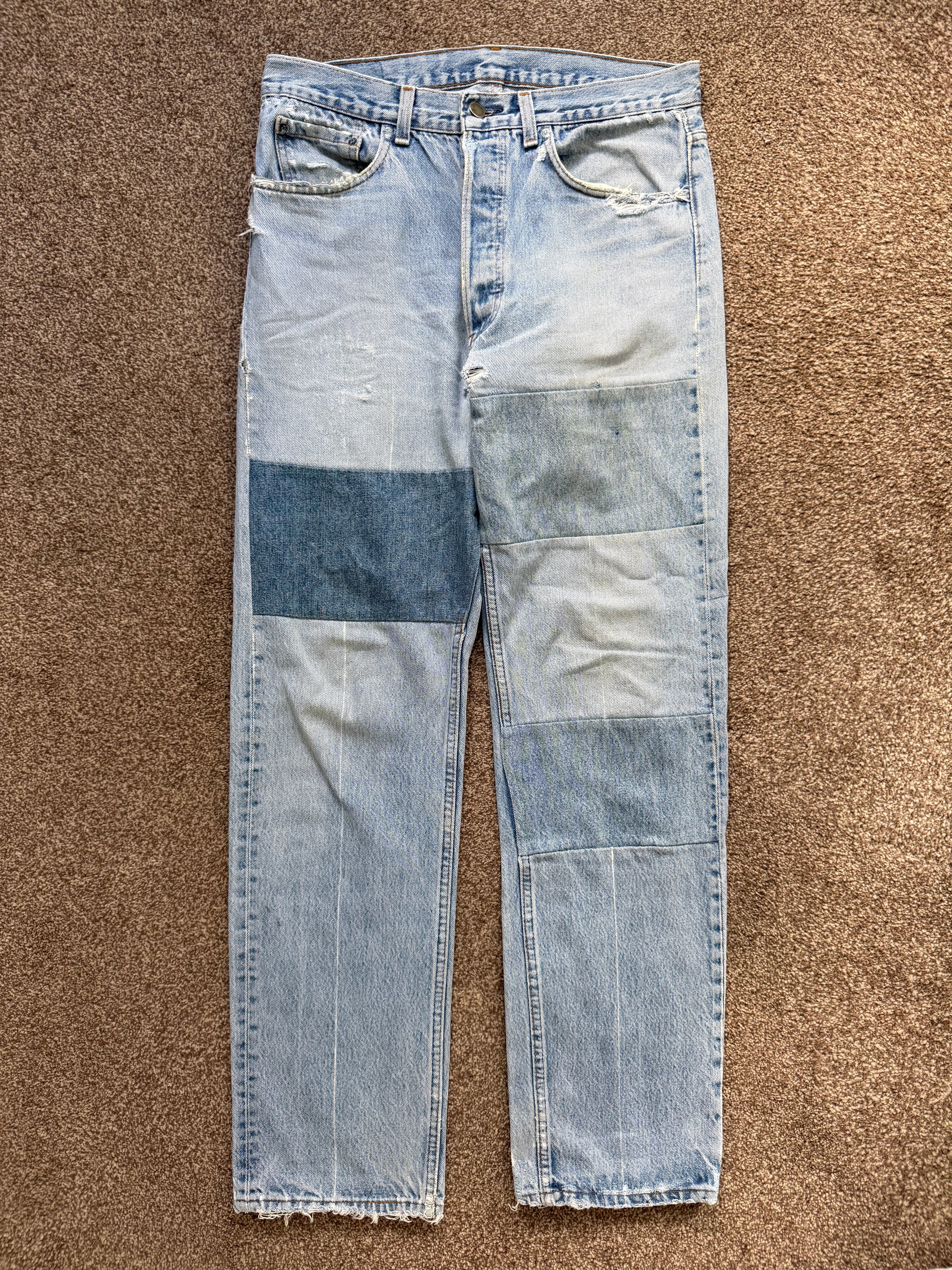 Maison Martin Margiela Artisanal Line (0)(10) AW1999 Re-Worked Panelled Denim Jeans - Size 32" Waist