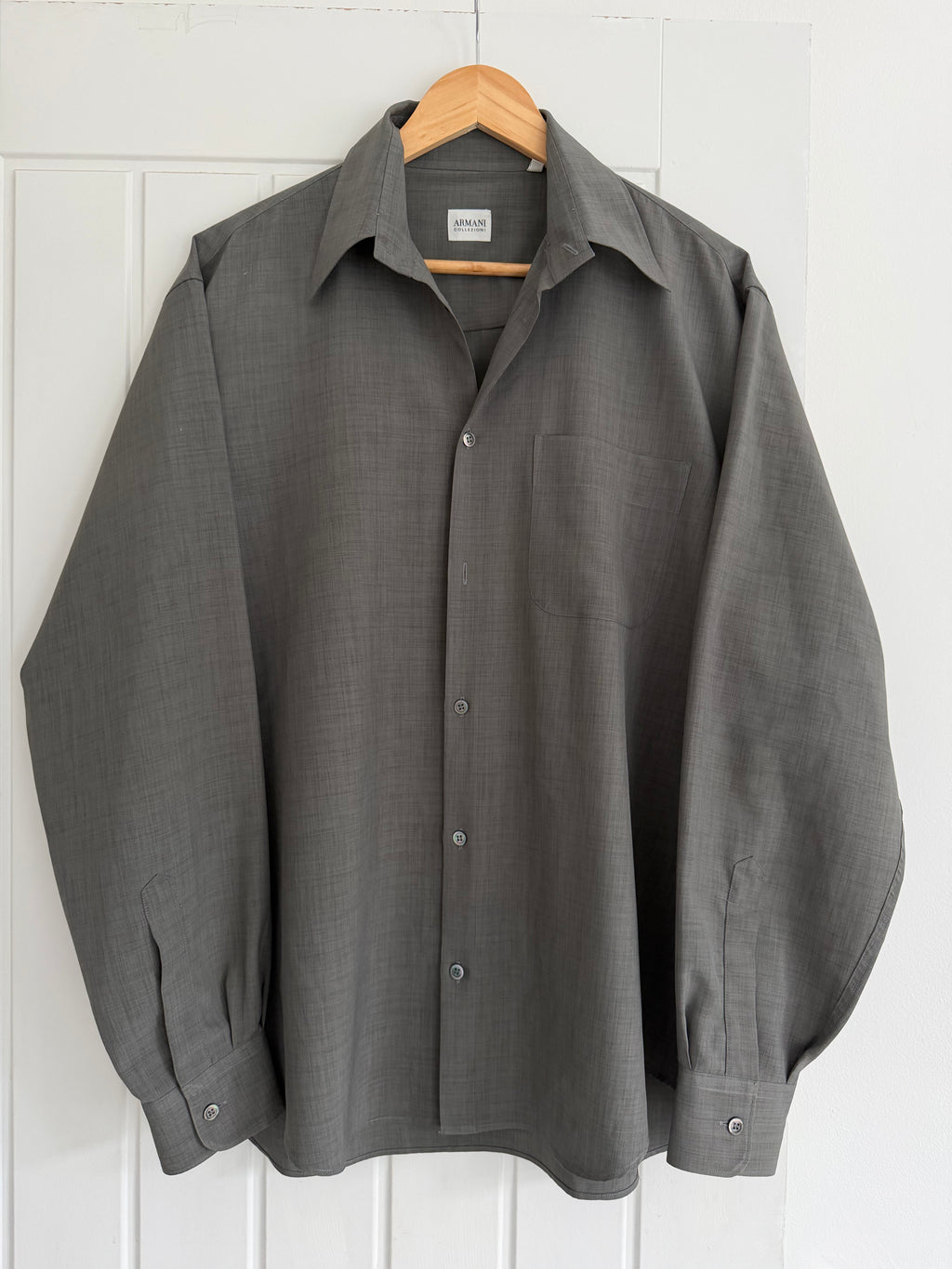 Armani 1990s Spread Collar Relaxed Shirt - Size M