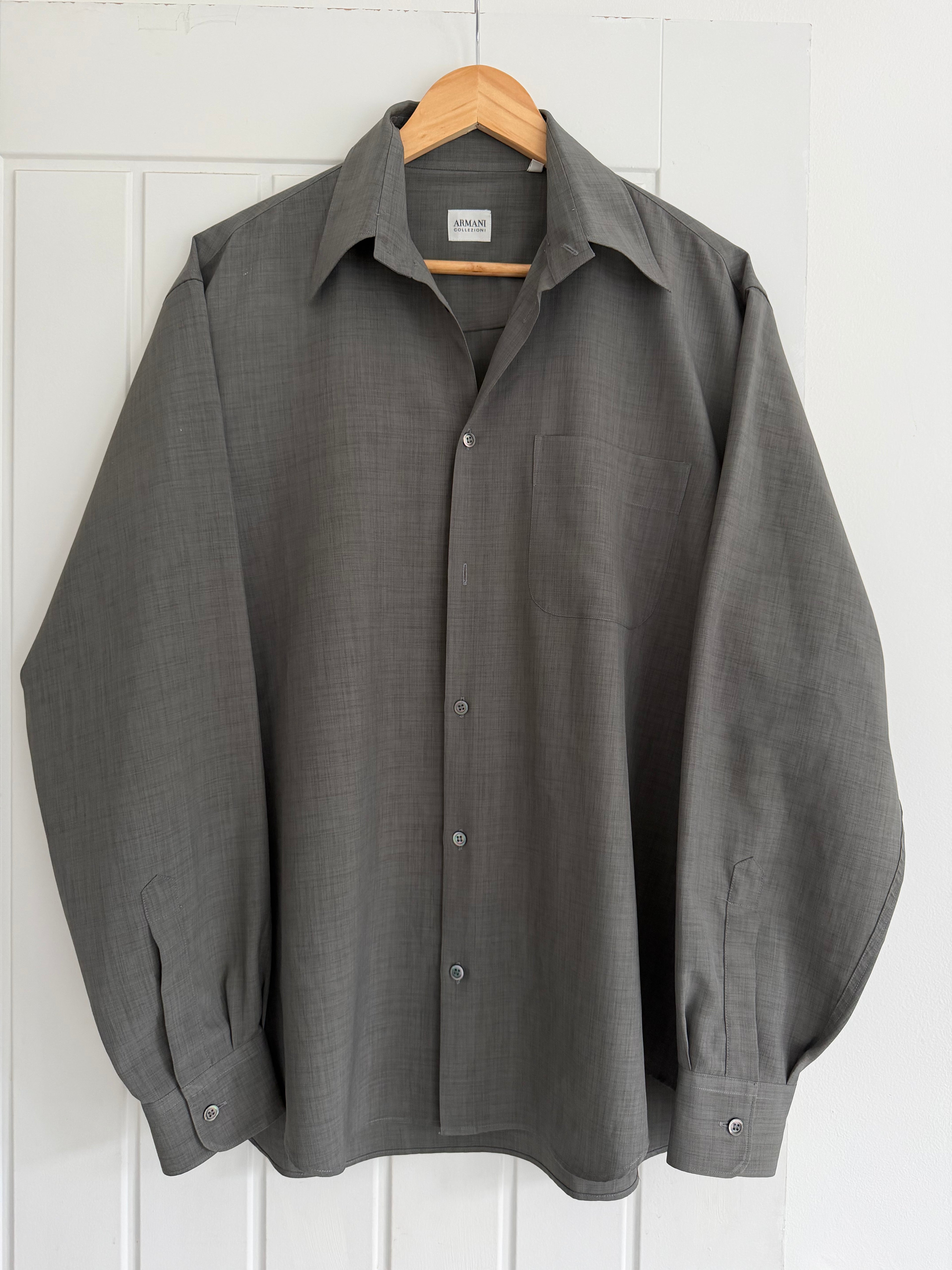 Armani 1990s Spread Collar Relaxed Shirt - Size M