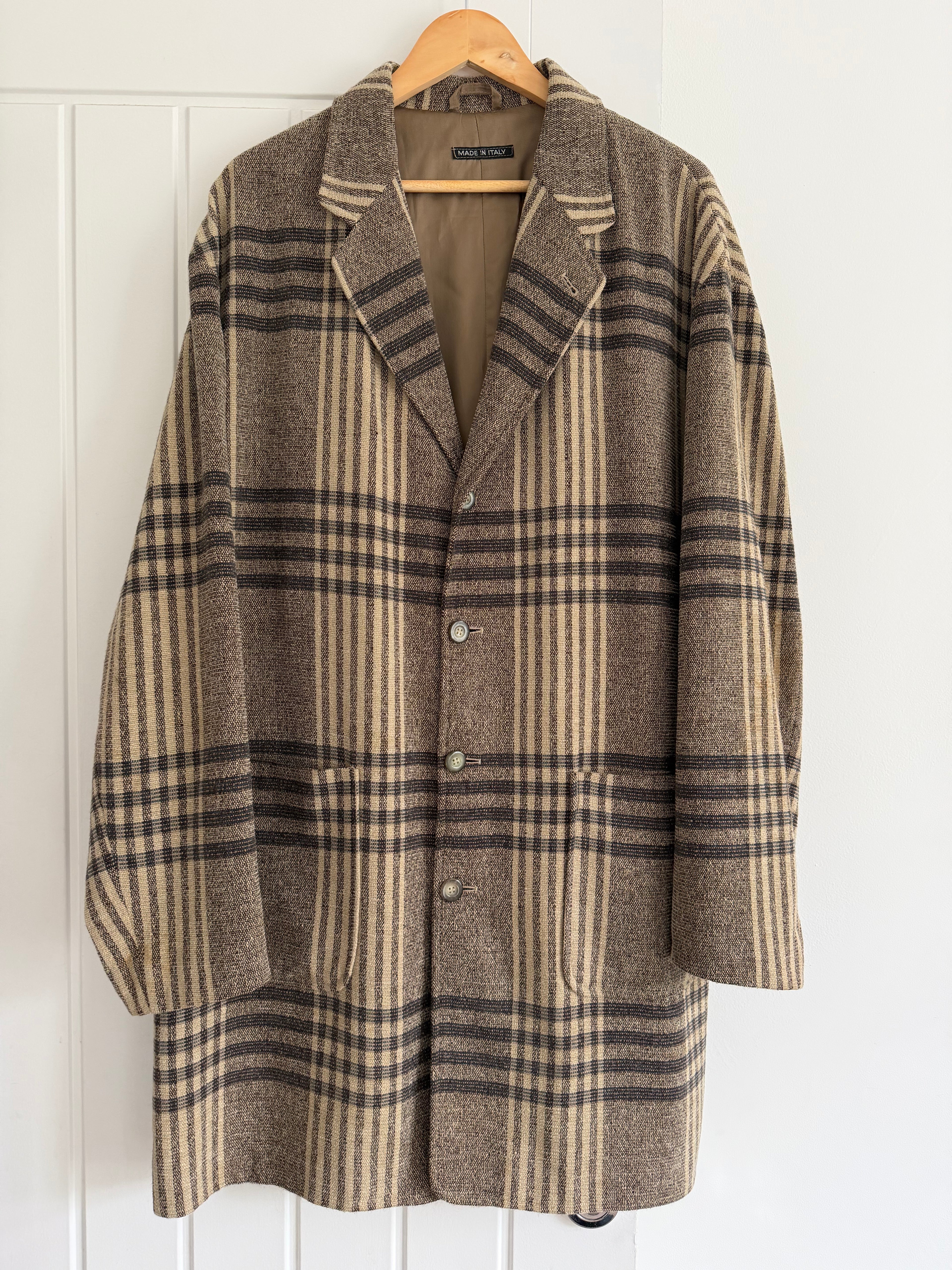 Emporio Armani 1990s Wool Blend Textured Sport Coat  - Size XL