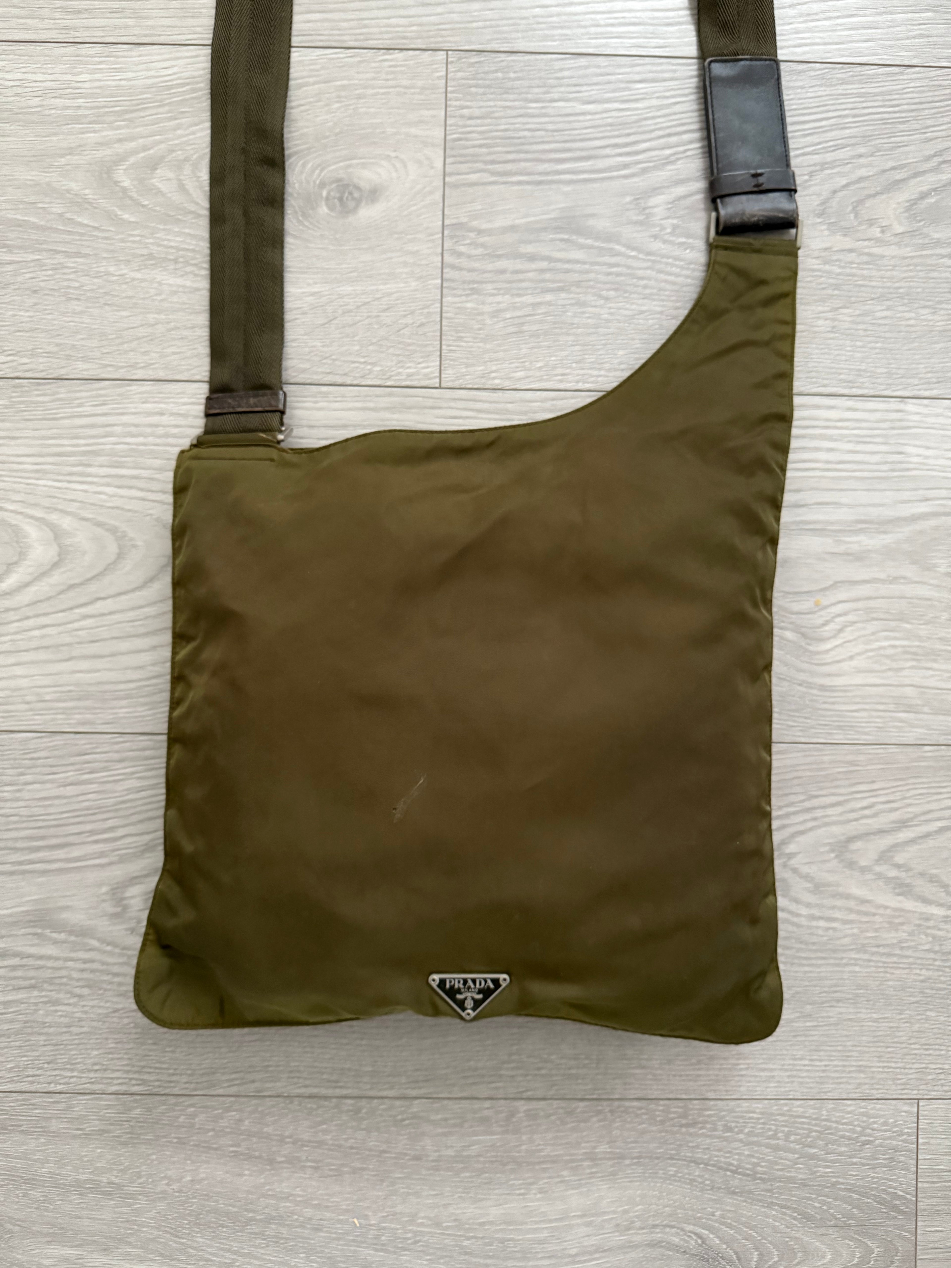 Prada Mainline Vintage Vela Nylon Plaque Logo Crossbody Bag