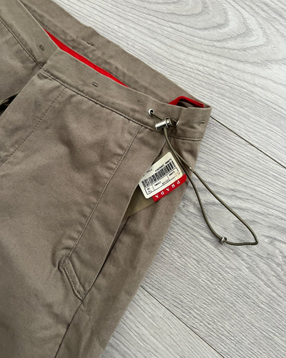 Prada Sport 00s Bungee Waist 3/4 Red Tab Shorts - Size 30