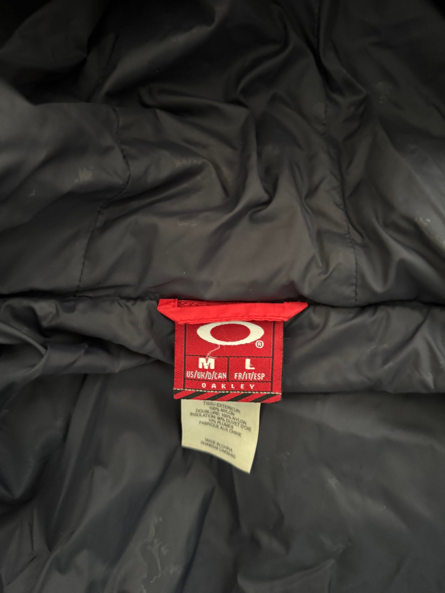 Oakley AW06 Goose Down Red Technical Puffer Jacket - Size M