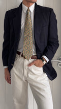 Dior 1980s 2B Metal Button Navy Wool Sport Jacket Blazer  - Size M