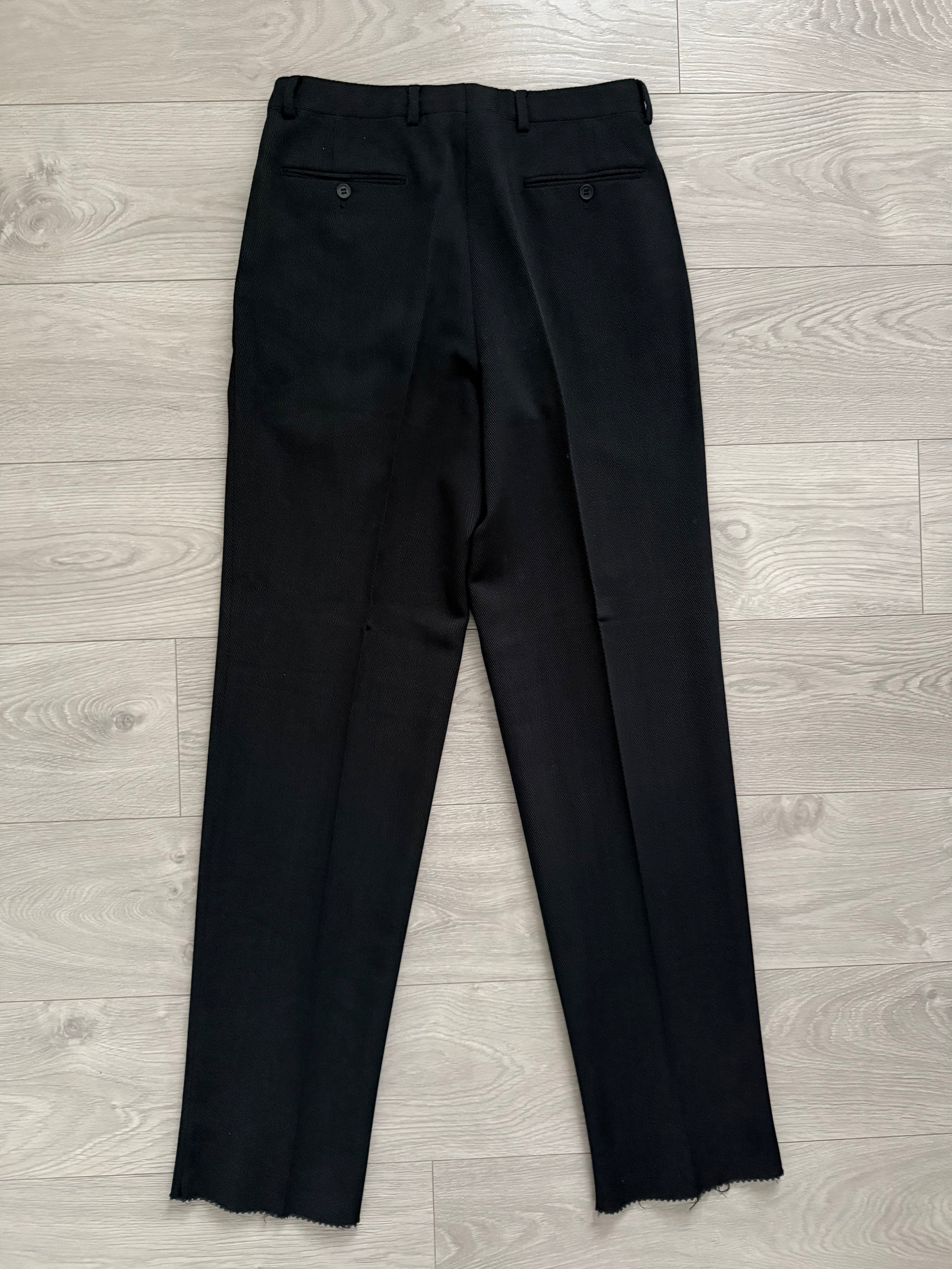 Giorgio Armani 1980s 2B Pleated Wool Suit Black New - Size L Jacket / 32" Waist