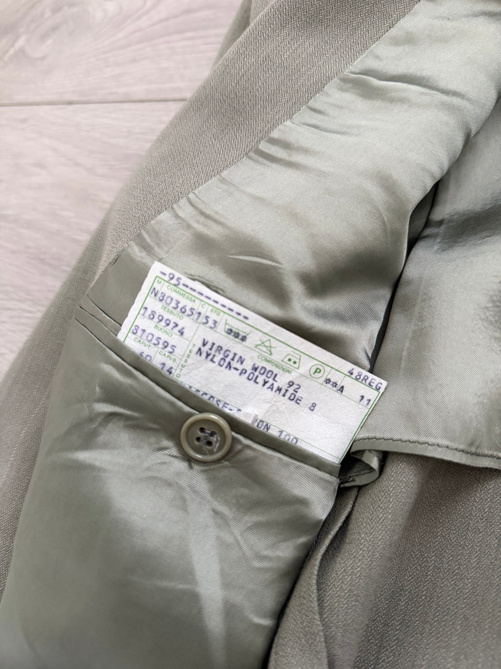 Emporio Armani 1980s 2B Taupe Siege Double-Pleat Wool Suit  - Size M Jacket / 31" Waist