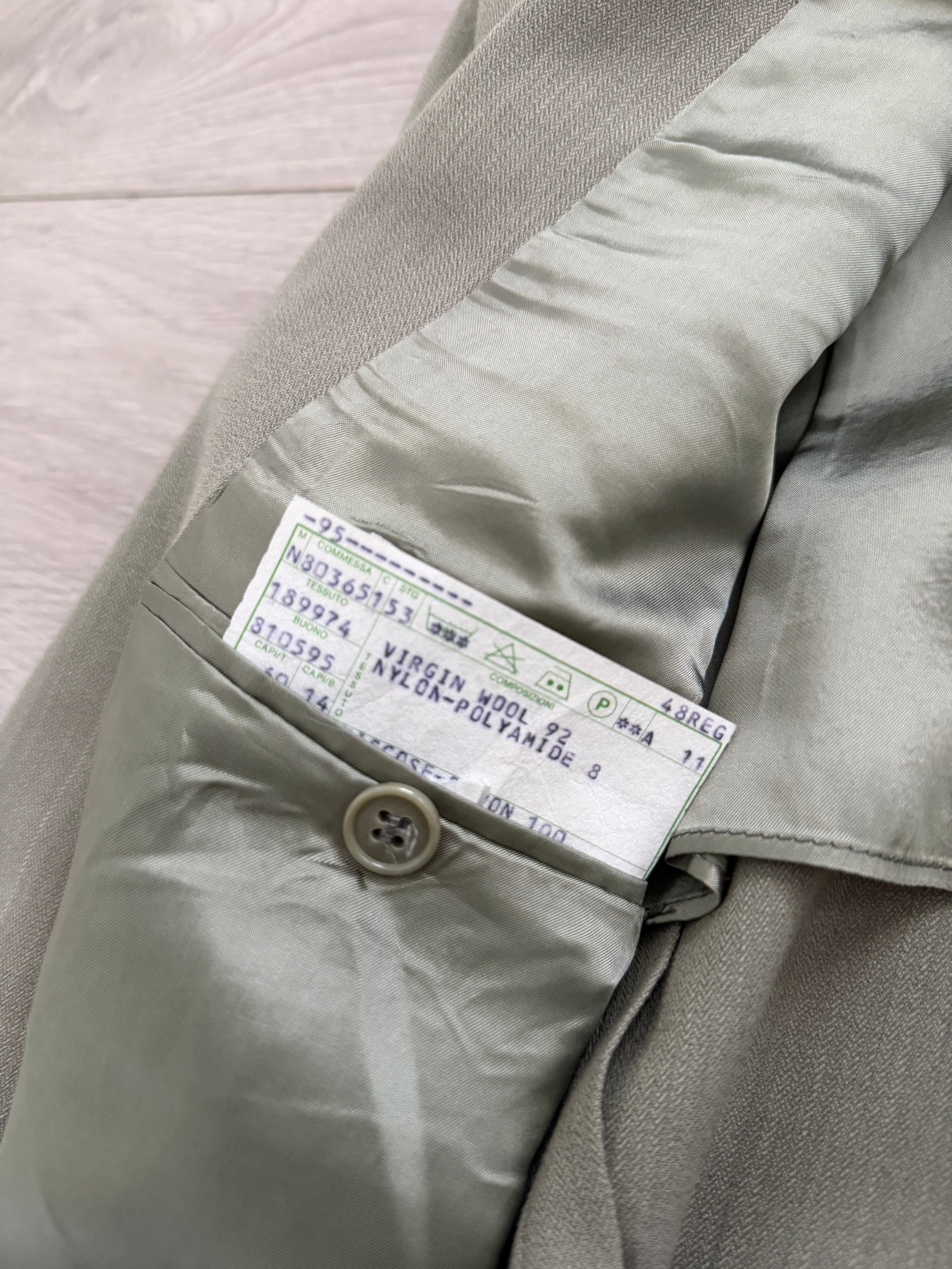 Emporio Armani 1980s 2B Taupe Siege Double-Pleat Wool Suit  - Size M Jacket / 31" Waist