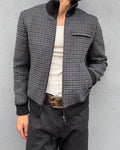 Hugo Boss Houndstooth Pattern Wool Bomber Jacket - Size S