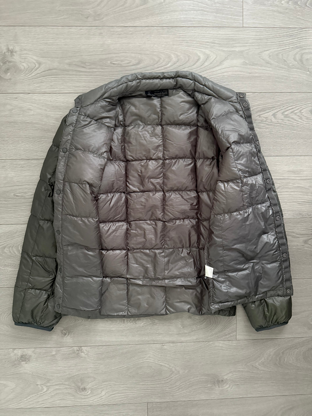 Montbell 00s Square Stitch Snap Front Down Jacket - Size L