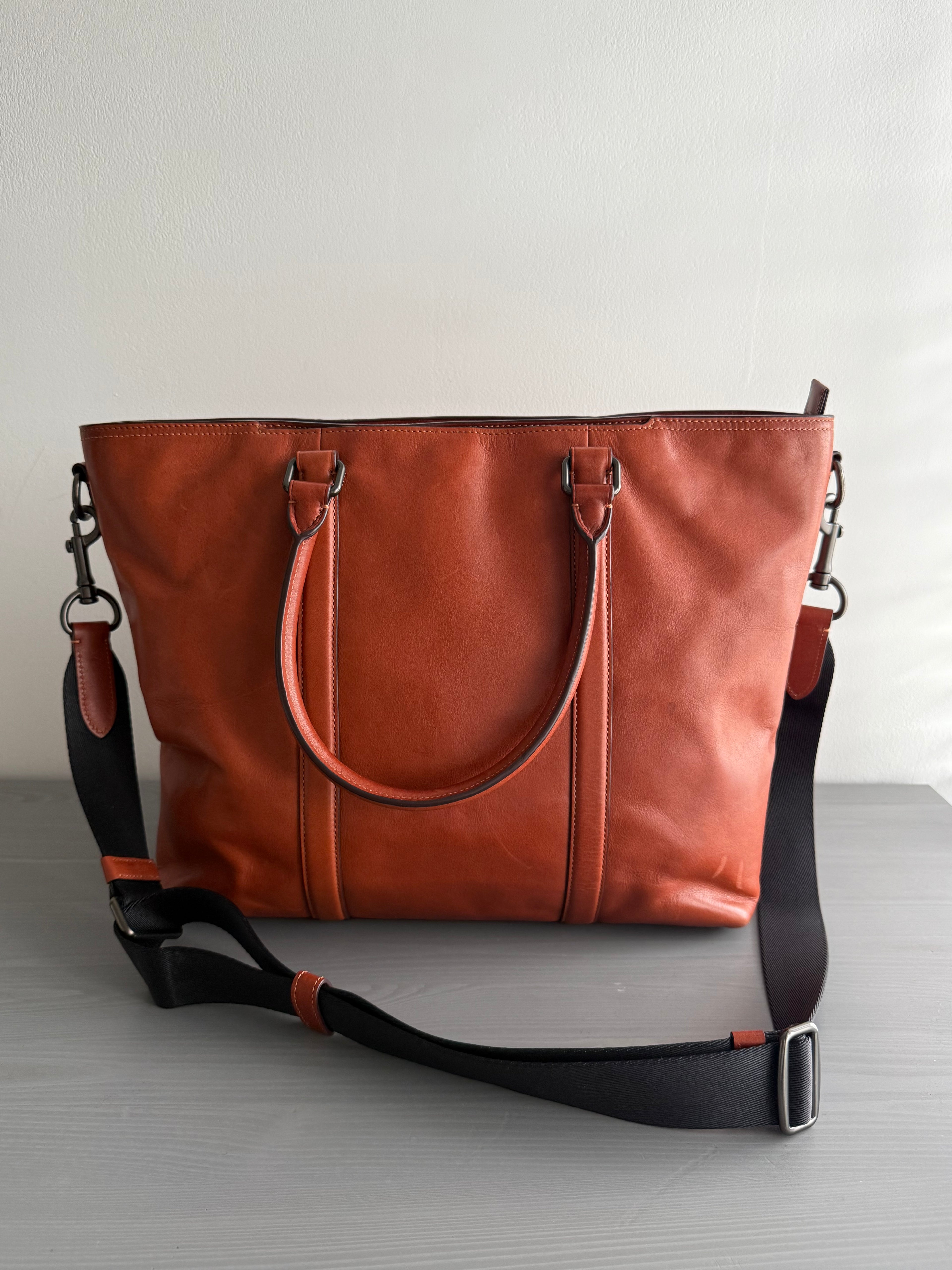 Coach New York Vintage Leather Hold-All Tote Bag