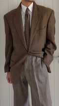 Mani Giorgio Armani 1980s Rolled 3B Wool Textured Sport Jacket Blazer - Size XL