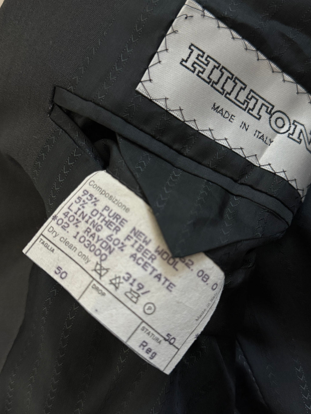Hilton Armani Vesitmenta 1990s 2B Draped Wool Sports Jacket Blazer Charcoal Green - Size L