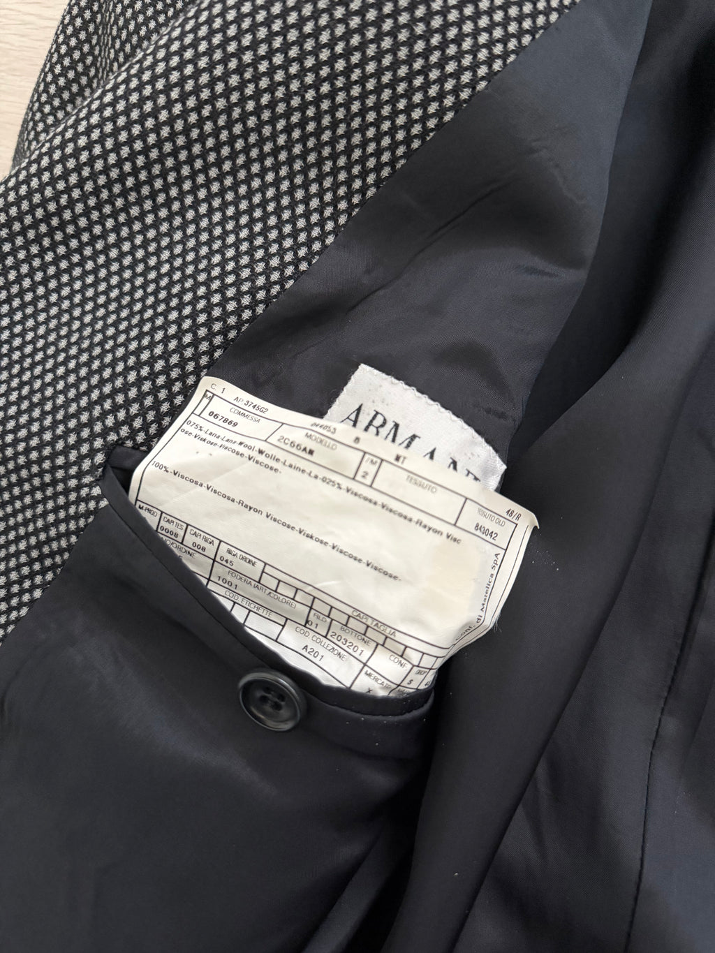 Armani 1990s 3B Textured Pleated Wool Suit  - Size M Jacket / 32" Waist