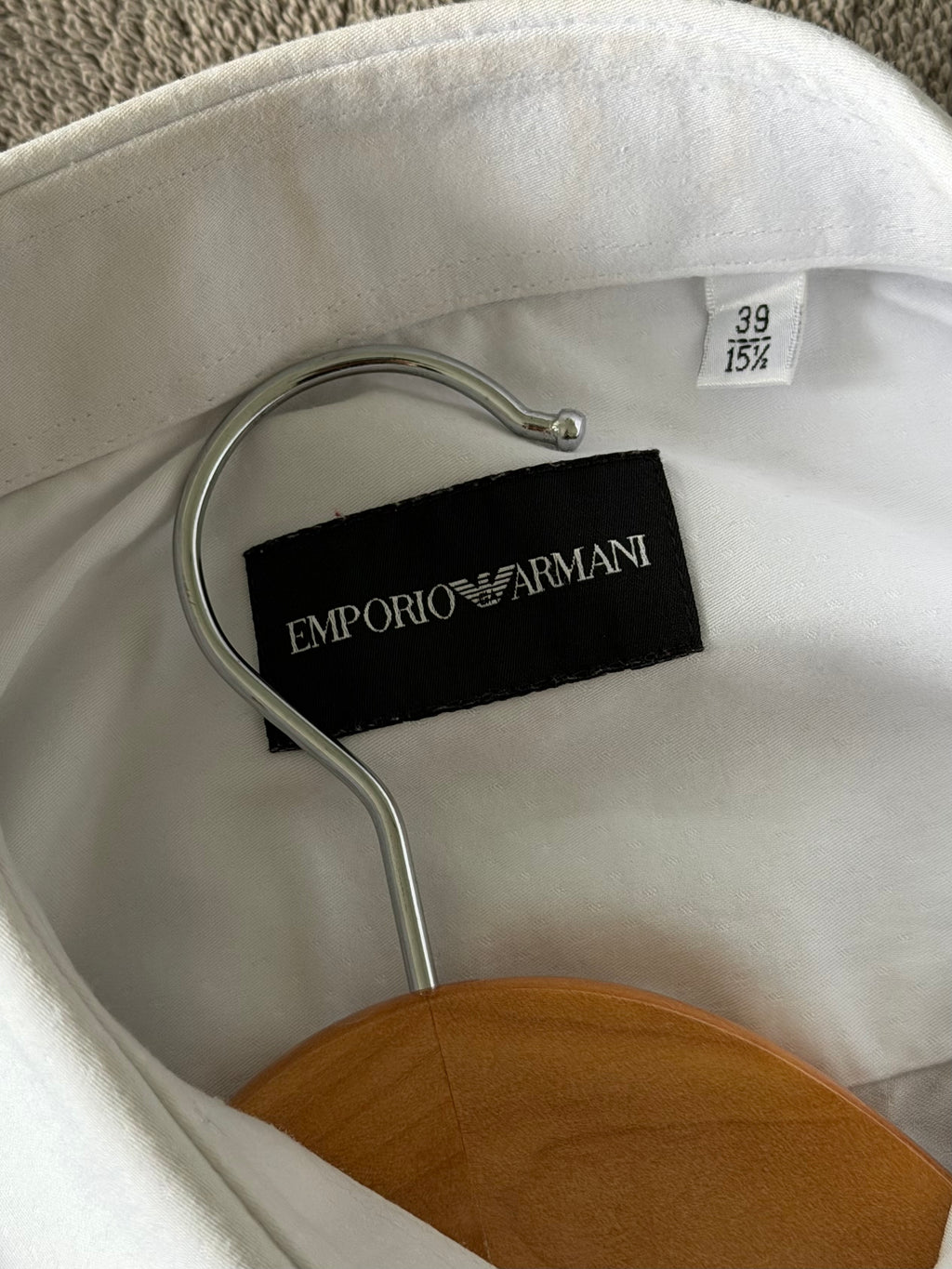 Emporio Armani White Cotton Shirt - Size Medium