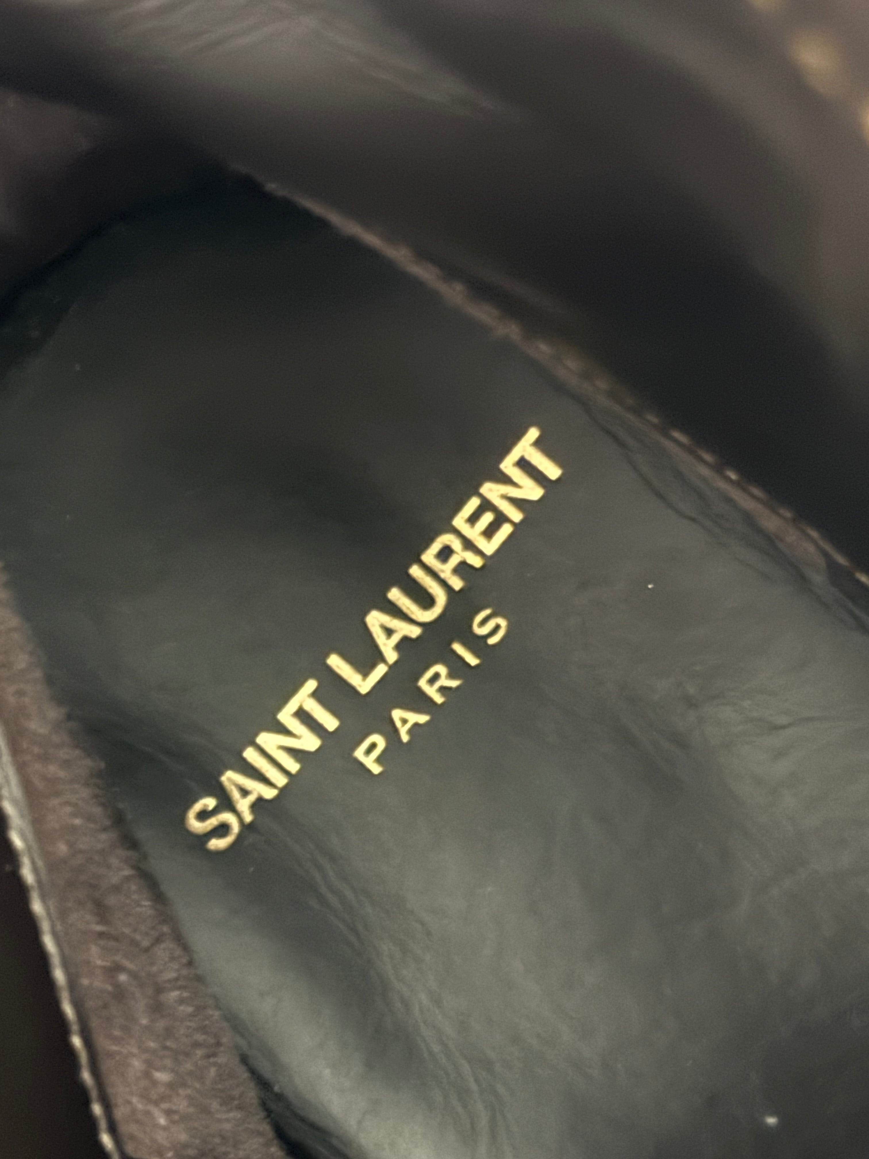 Saint Laurent Paris FW20 Croc Embossed Lukas Boots - Size US8