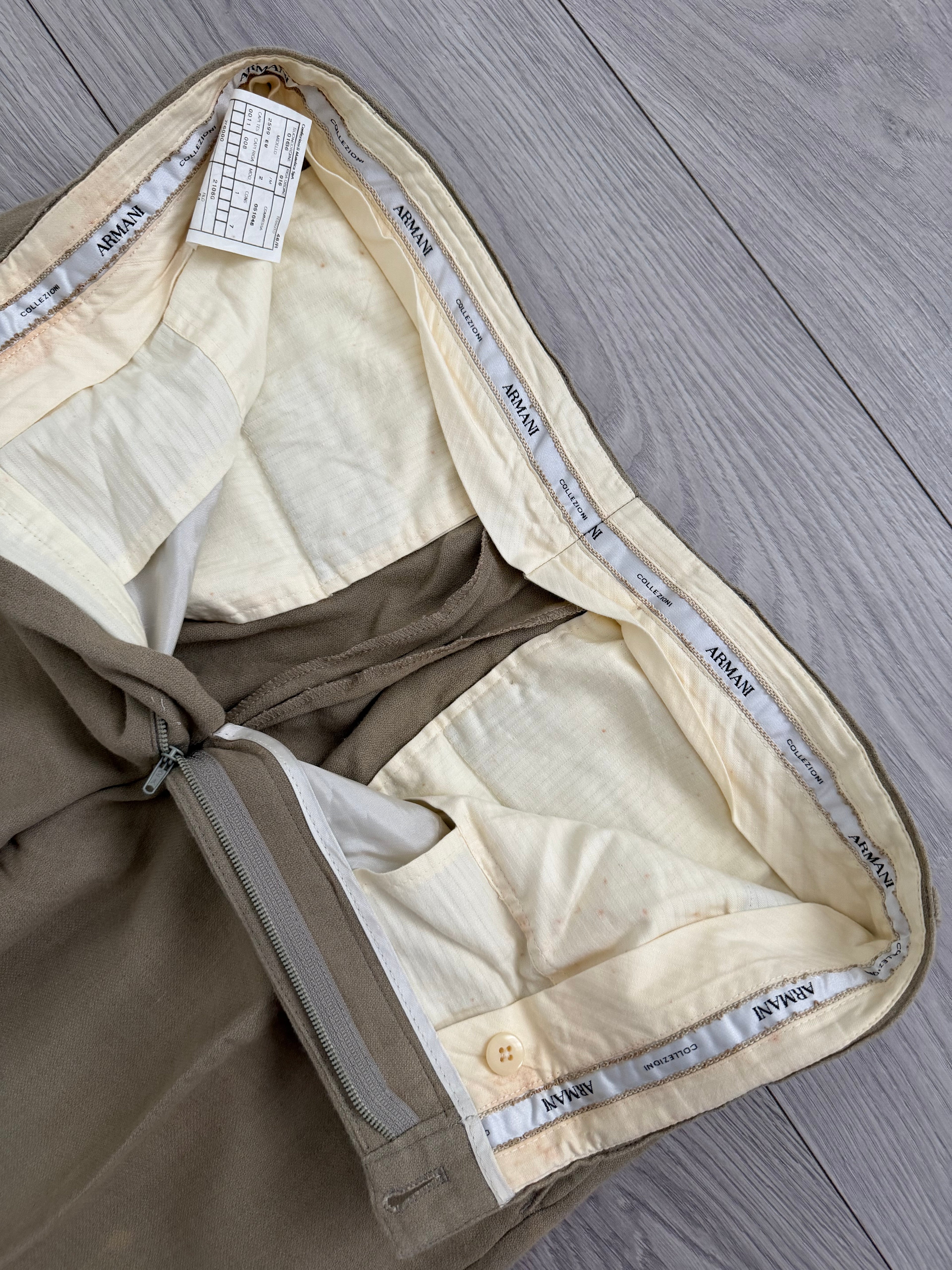 Armani 1990s 3B Linen Blend Unstructured Suit Beige - Size M Jacket / 32" Waist
