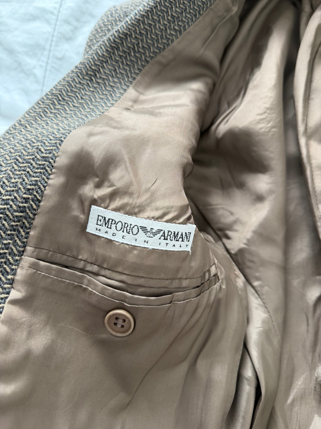 Emporio Armani 1990s 1B Wool Textured Sport Jacket Blazer - Size S