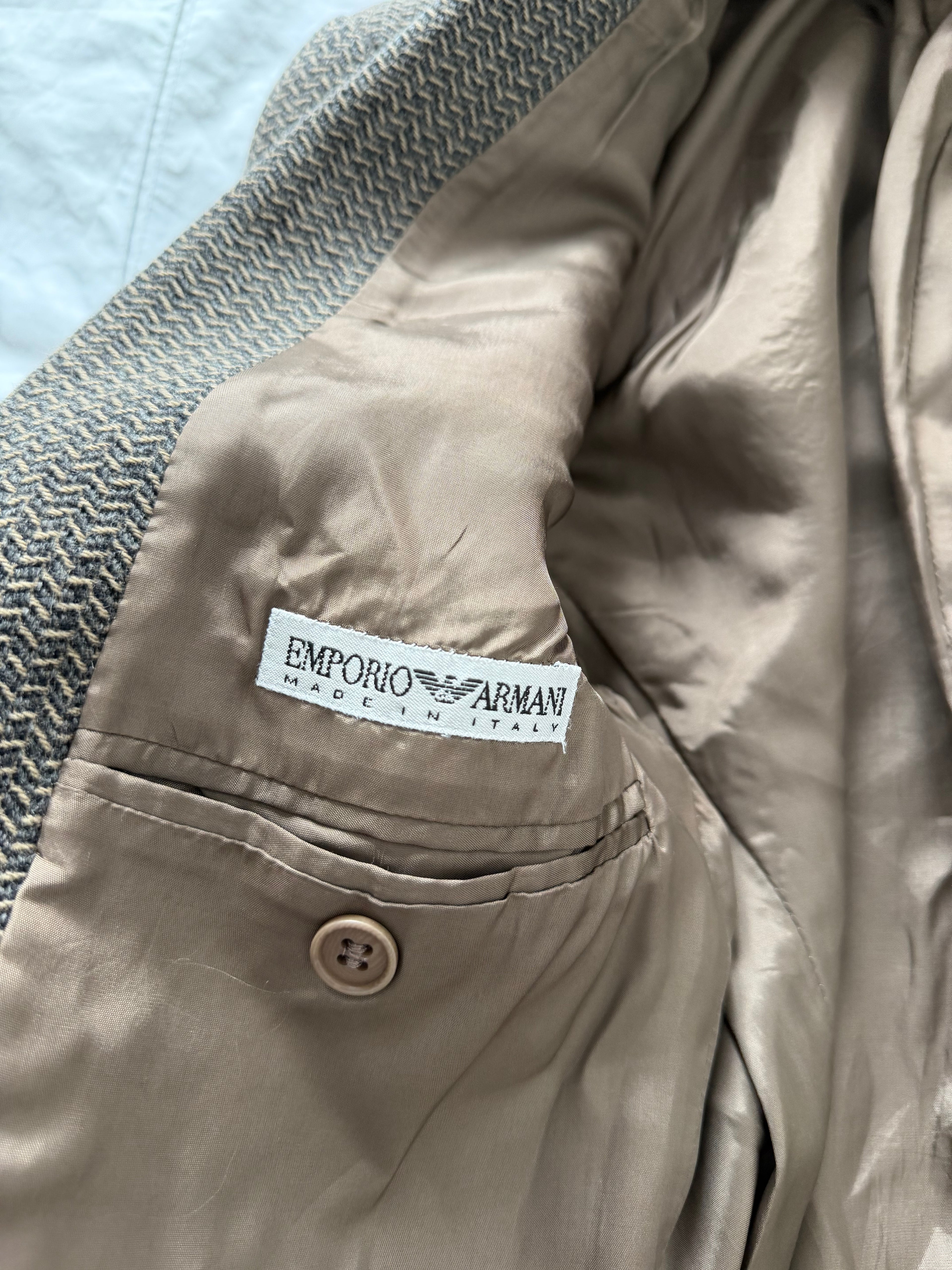 Emporio Armani 1990s 1B Wool Textured Sport Jacket Blazer - Size S