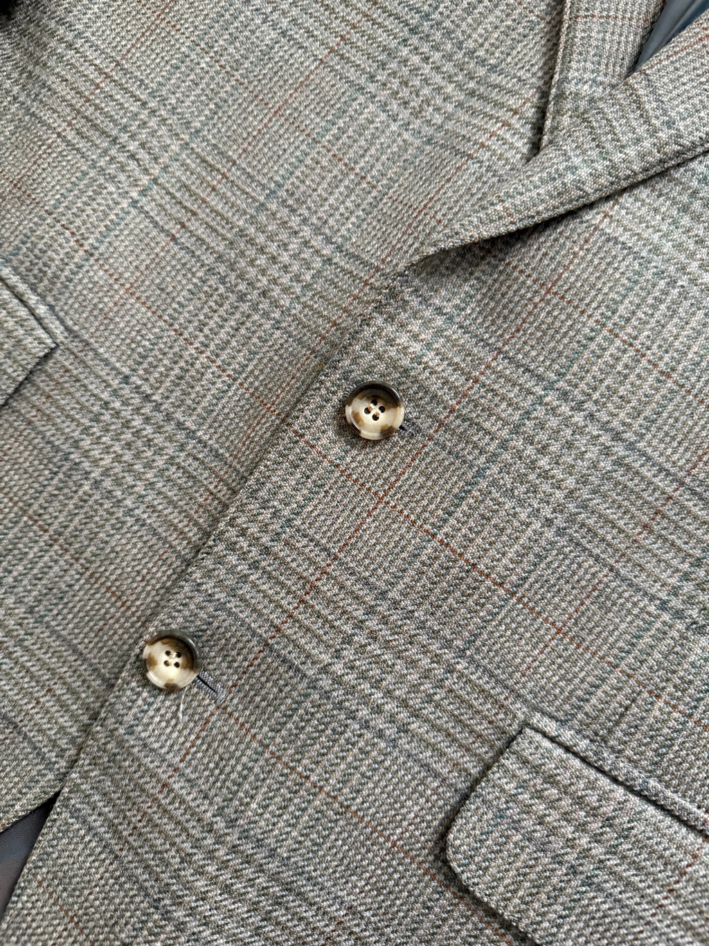 Chaps Ralph Lauren 1990s Checkered Wool Sports Jacket - Size L