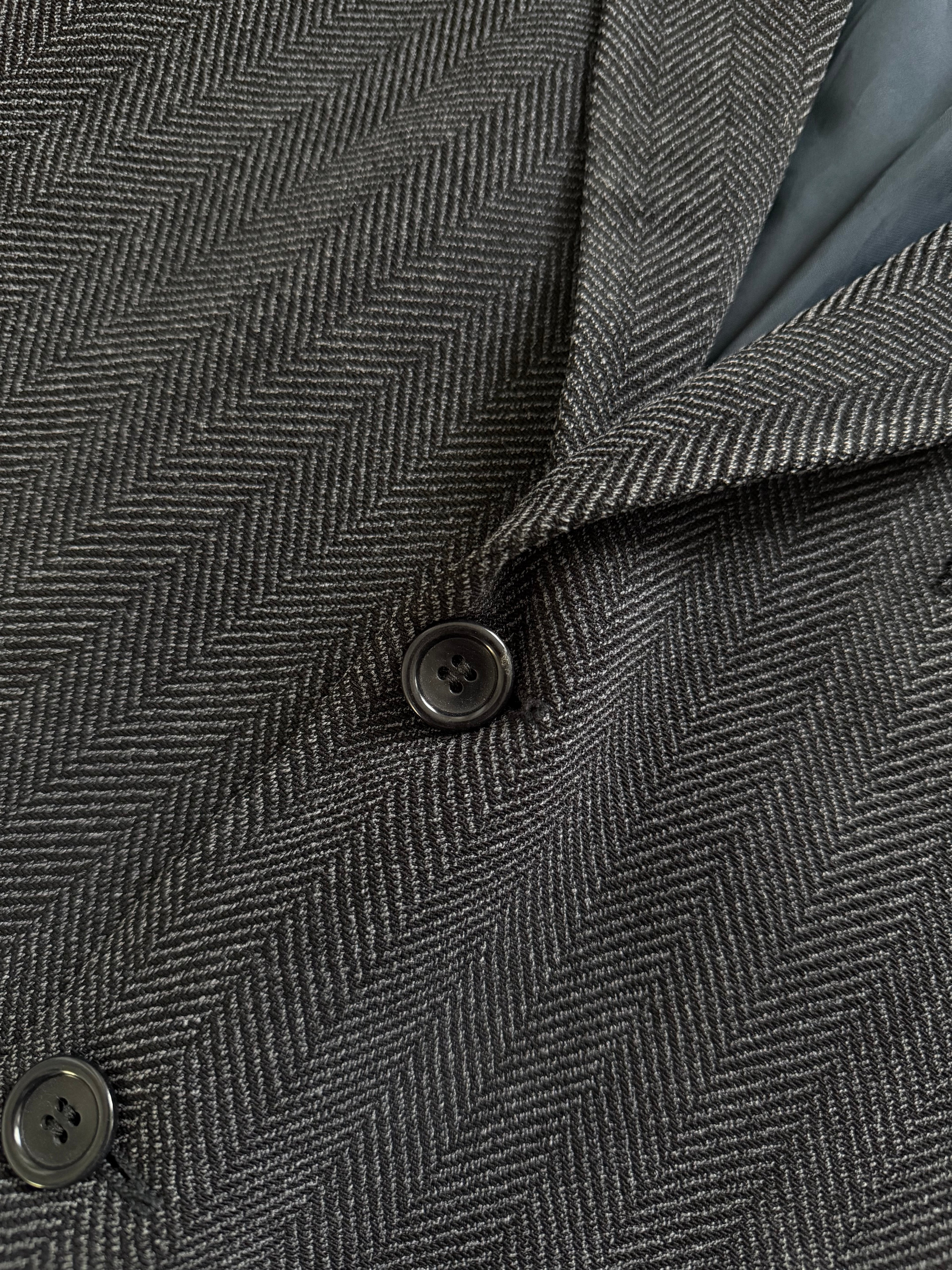 Armani 1990s Herringbone Wool 3B Sports Jacket Blazer - Size XXL