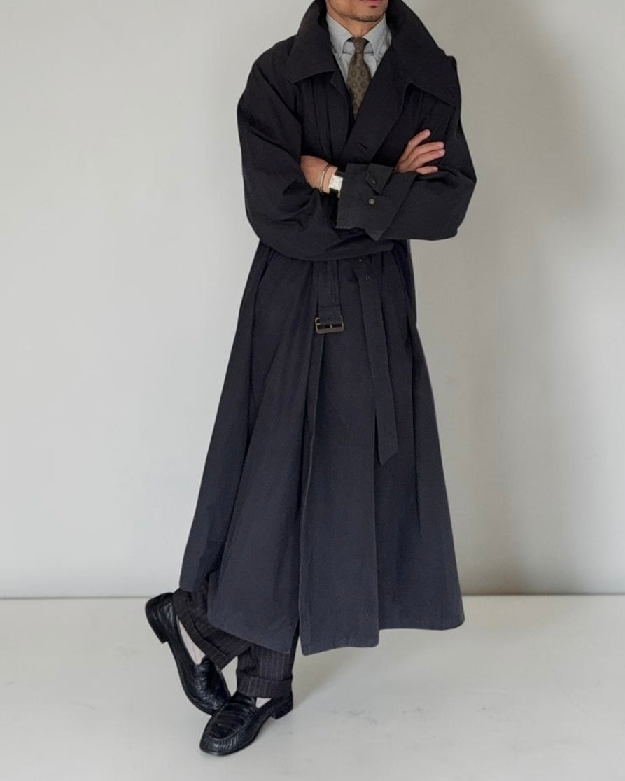 Emporio Armani 1990s Waterproof Oversized Belted Trench Coat - Size XXL