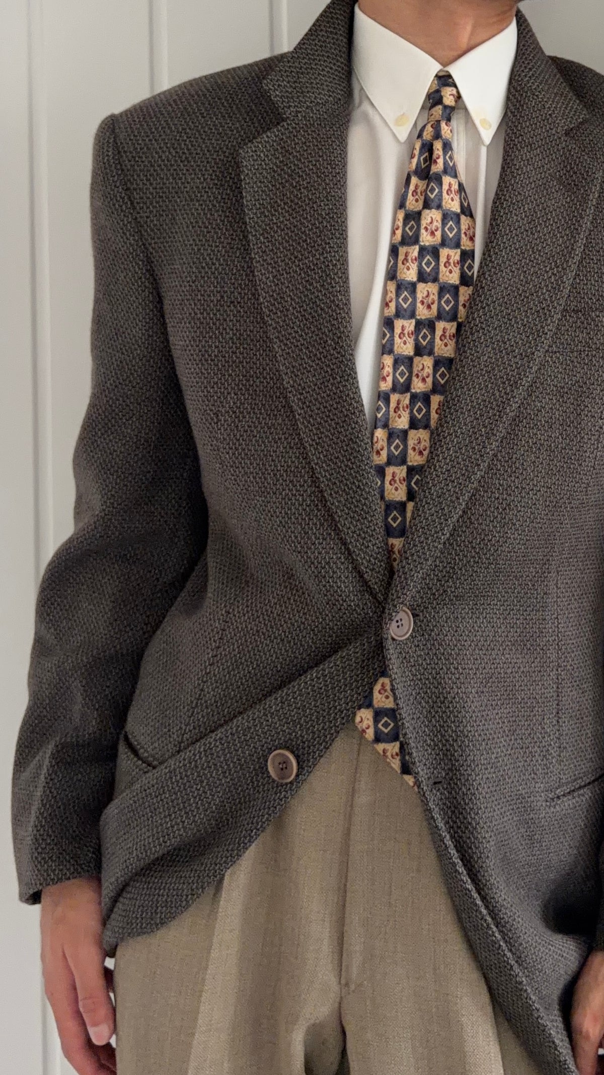Giorgio Armani 1990s Vestimenta 2B Textured Wool Sport Jacket Blazer  - Size M