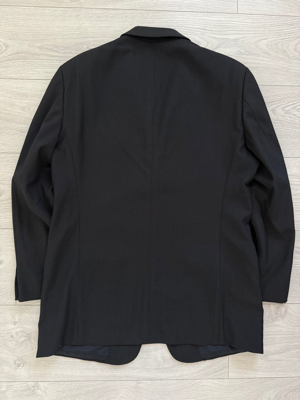 Armani 1990s Rolled 3B Textured Wool Dark Grey Suit - Size L Jacket / 34" Waist