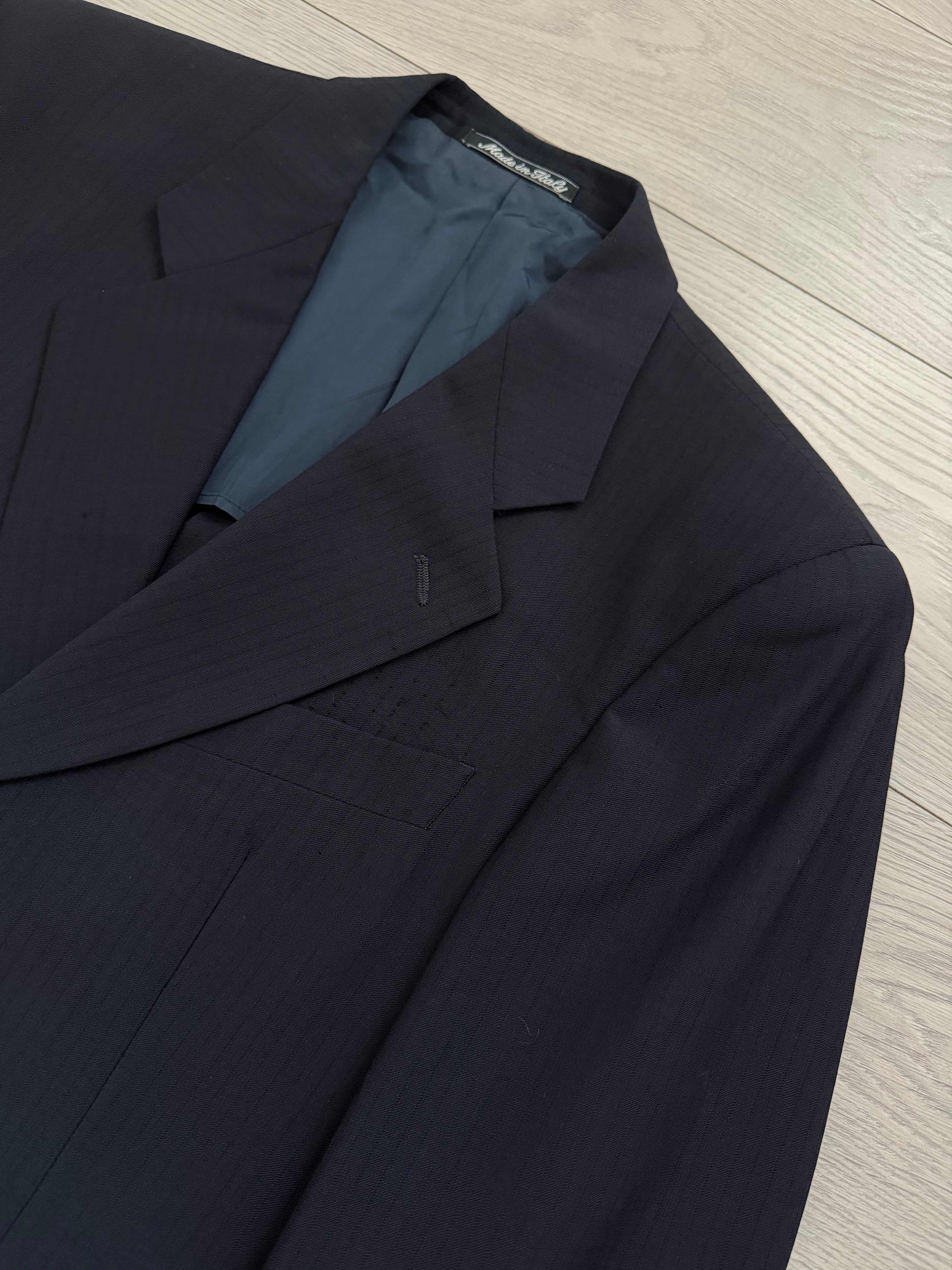 Giorgio Armani 1980s 3B Double Pleat Lightweight Navy Wool Suit - Size M Jacket / 30" Waist