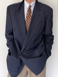 Hugo Boss 1980s 'Al Capone' Double Breasted Peaked Lapel Sports Jacket Blazer - Size L