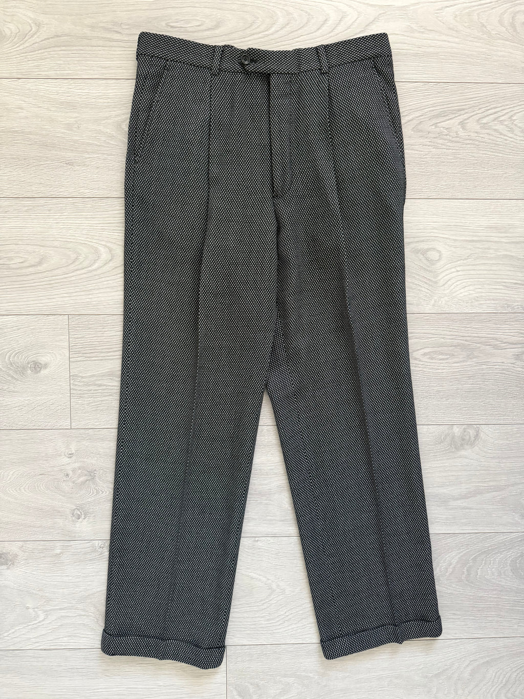 Armani 1990s 3B Textured Pleated Wool Suit  - Size M Jacket / 32" Waist
