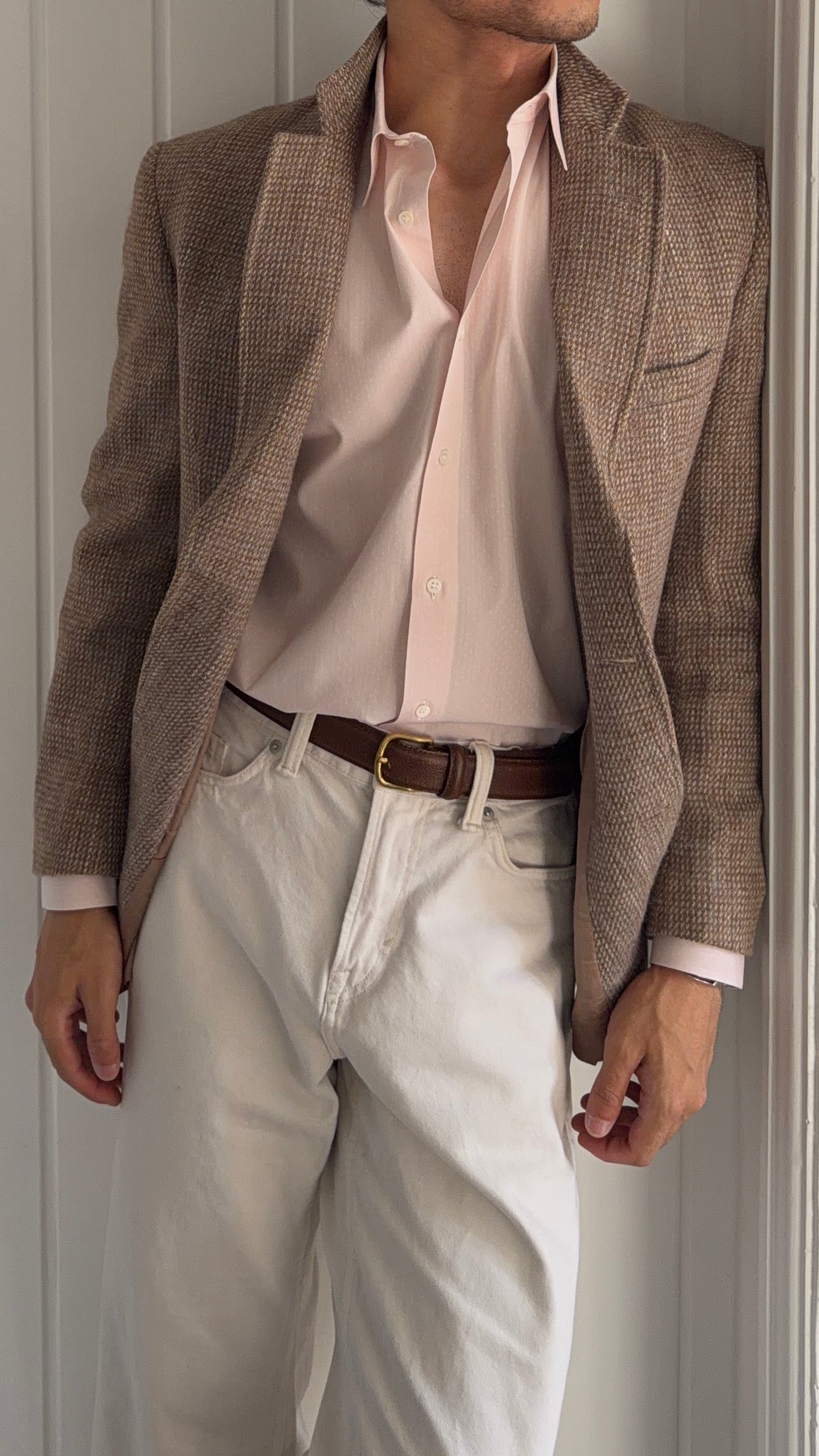 Versace 1990s Relaxed Fit Pink Cotton Patterned Shirt - Size M