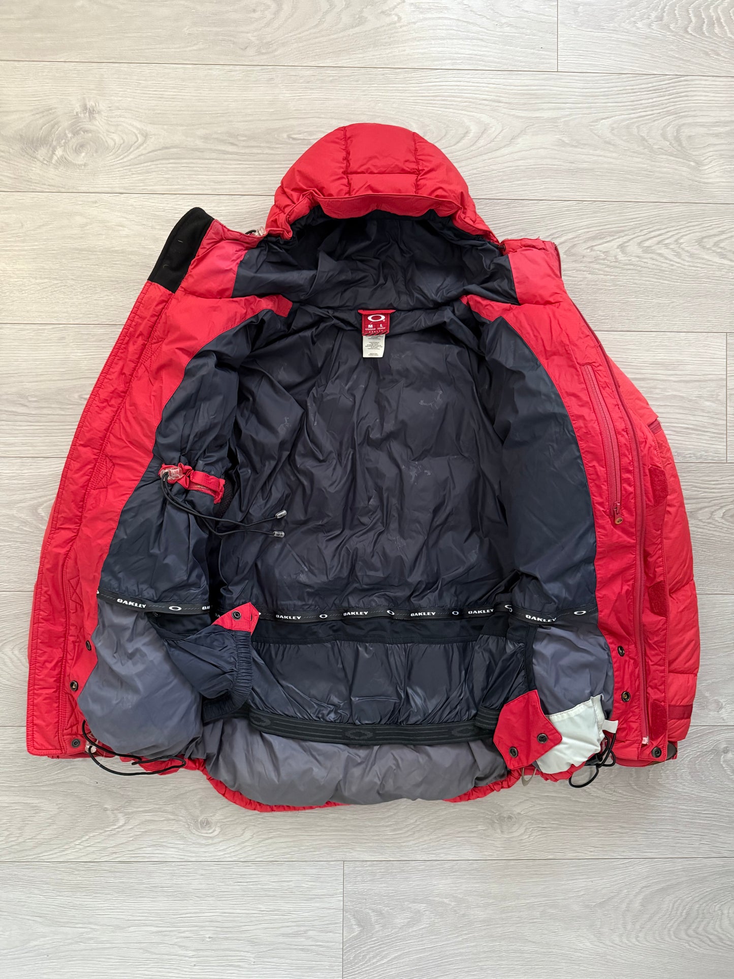 Oakley AW06 Goose Down Red Technical Puffer Jacket - Size M