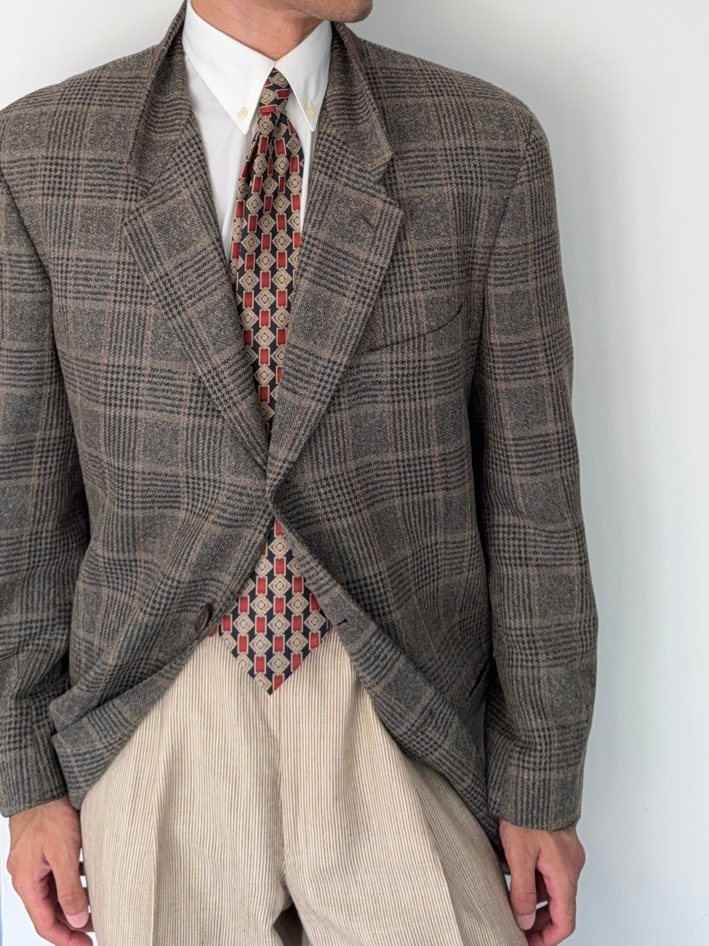 Giorgio Armani 1980s Rolled 3B Textured Wool Sport Jacket Blazer - Size XL