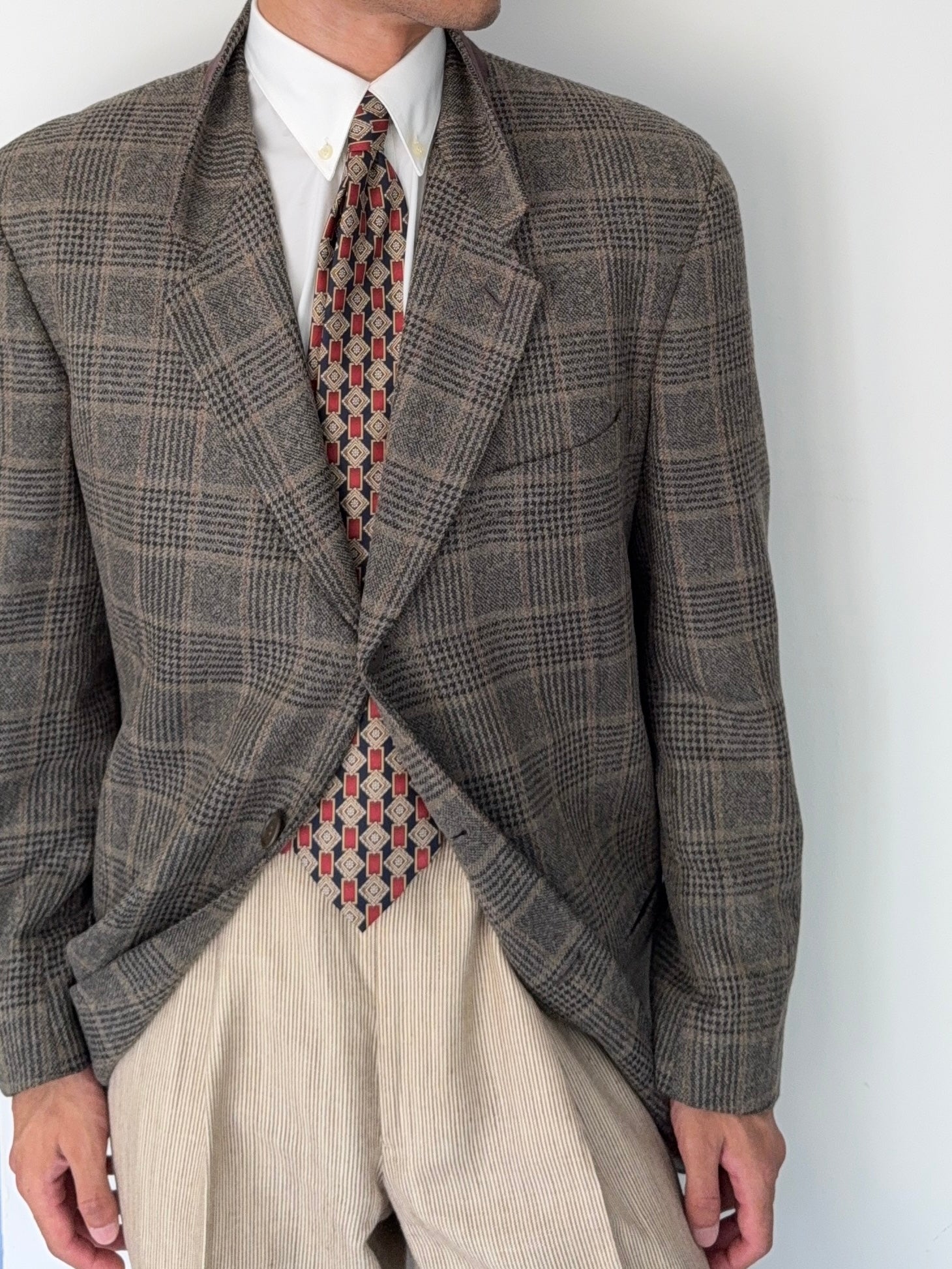 Giorgio Armani 1980s Rolled 3B Textured Wool Sport Jacket Blazer - Size XL